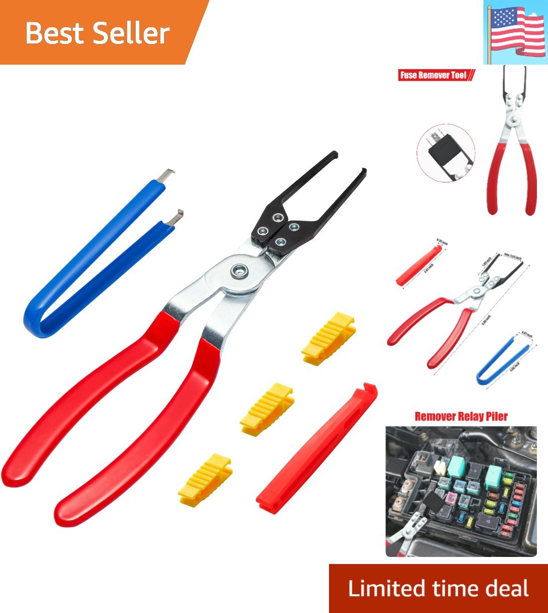 Relay Puller Pliers and Relay Fuse Remover Tools, 6 Pack, Automobile Fuse Pul…