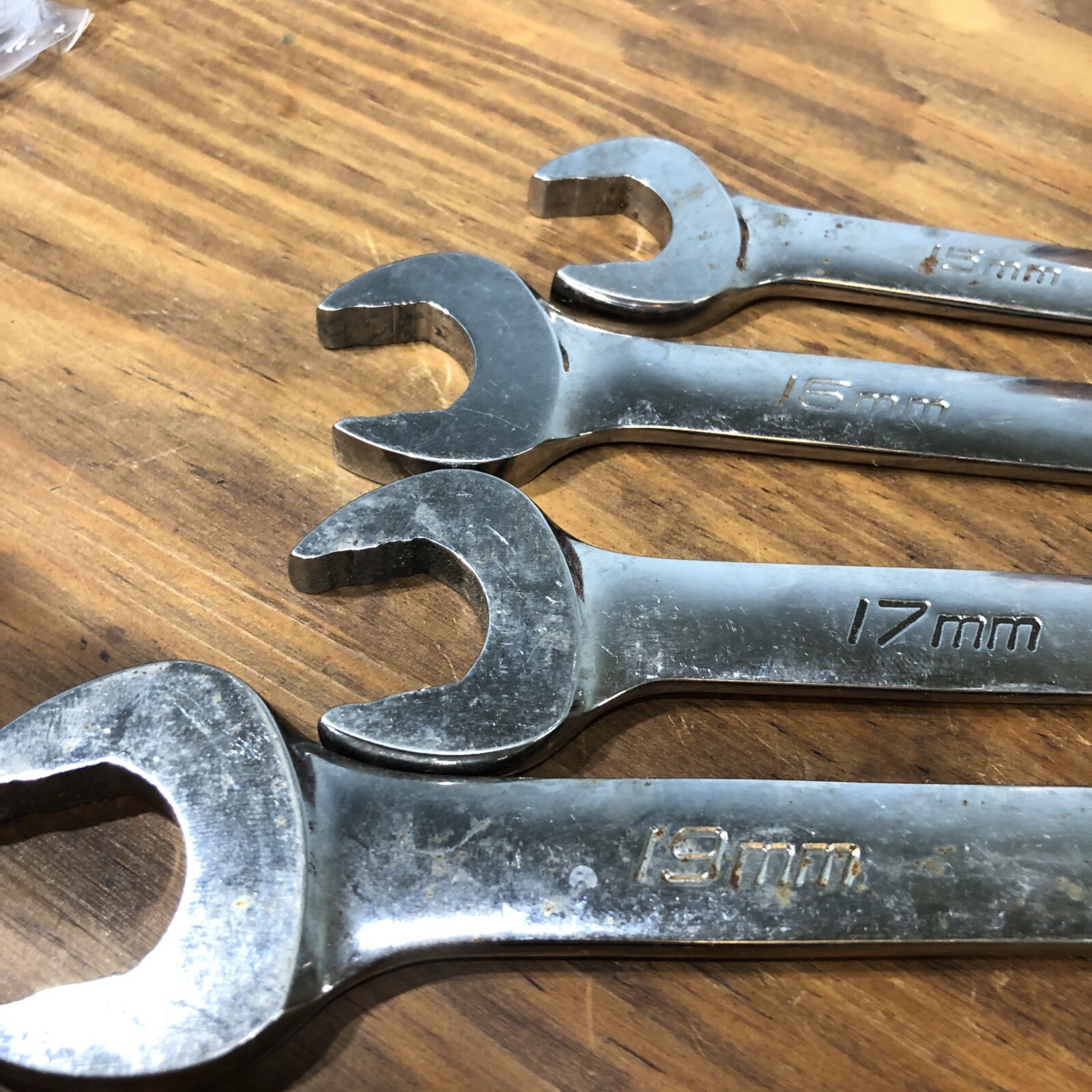 Snap-on SOEXM 15-17, 19 Flank drive Plus 12 Point Combo Wrench Set 4pc Metric