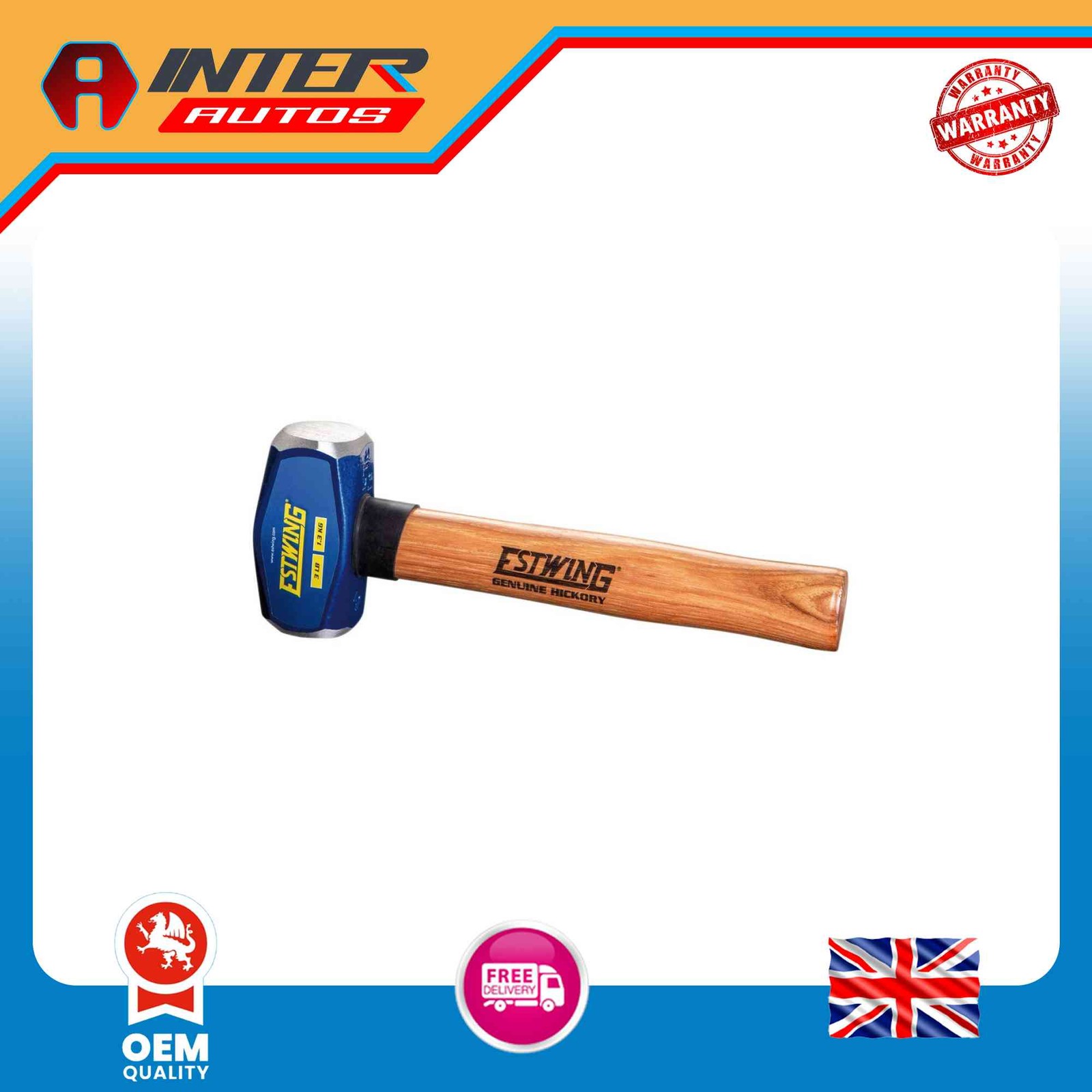 Draper Estwing EDH-311W Drilling Hammer with Hickory Handle, 1.3kg-3lb 31337