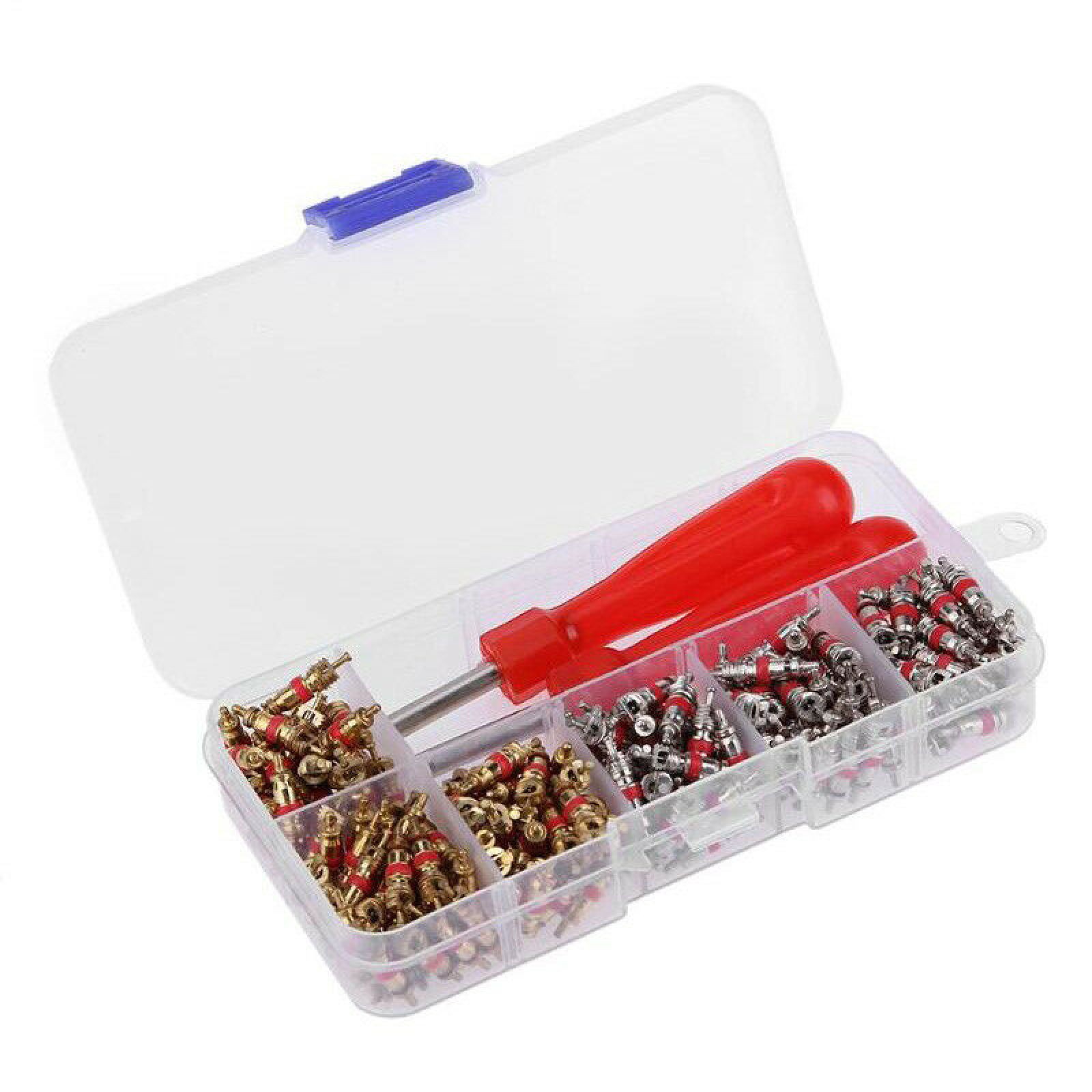 242PCS Car A/C Air Conditioning R134a Valve Core Assortment Remover Tool Kit