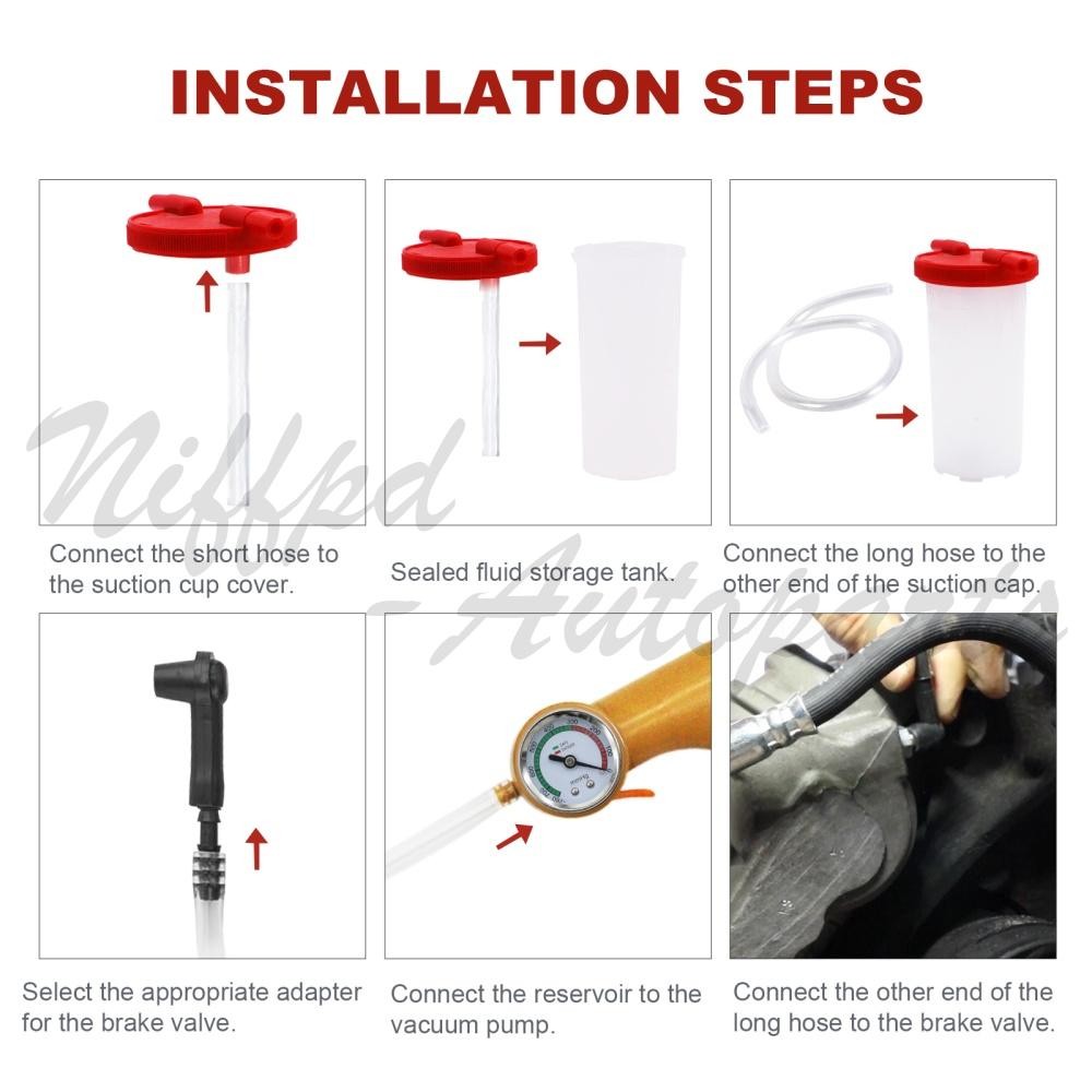 High-Precision Manual Hand Vacuum Pump Car Pressure Tester Brake Fluid Bleeder