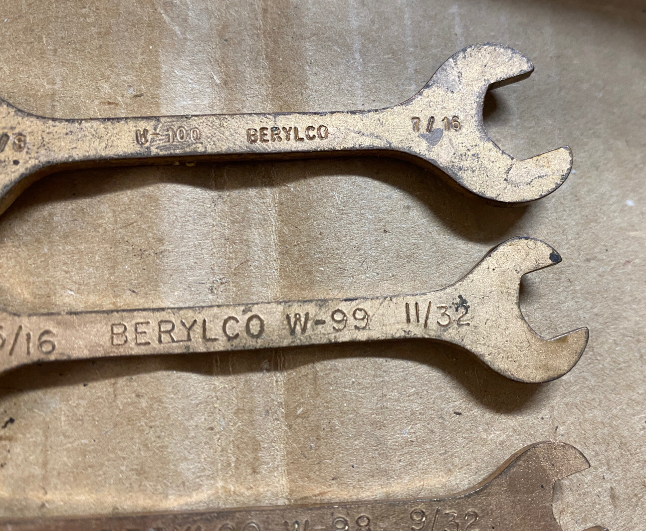 W-100, 99, 98, 97 Berylco Double Open End Wrench