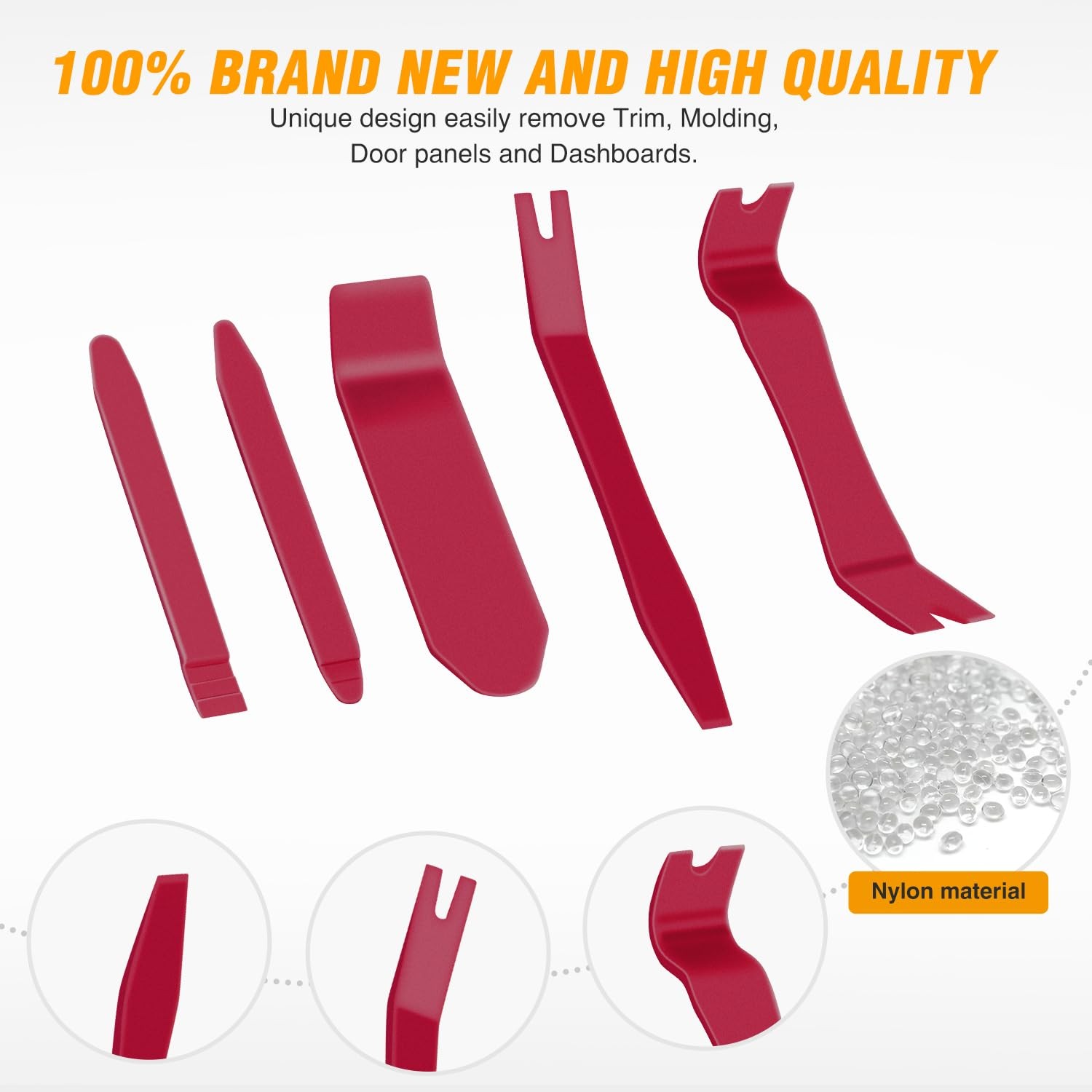 Auto Trim Removal Tool Kit 6PCS NoScratch Car Fastener Remover Set