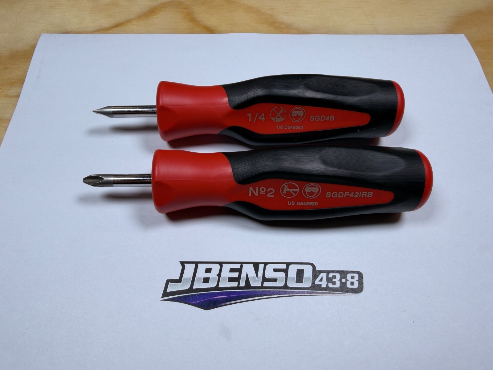Snap-on Tools USA NEW RED 2pc Soft Grip Instinct Handle Stubby Screwdriver Set