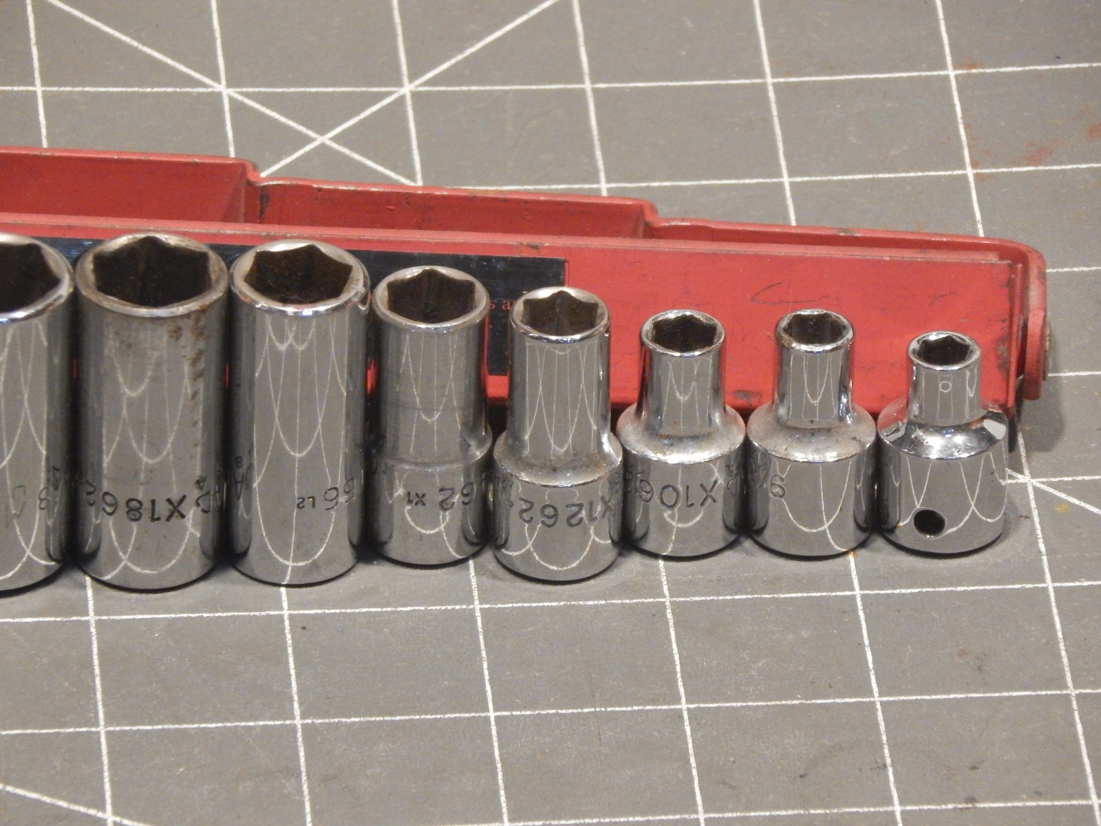 READ Mac 14Pc 3/8 Drive SAE Mid Semi Deep Intermediate Socket Set 1/4 1″ Dr