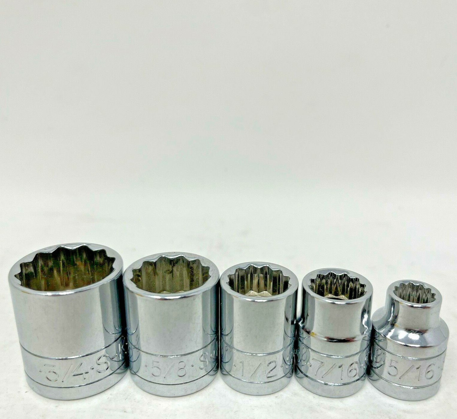 SK Tools 3/8 Drive 12 Point 5 Pc SAE Standard Fractional Socket Set 5/16″ – 3/4″