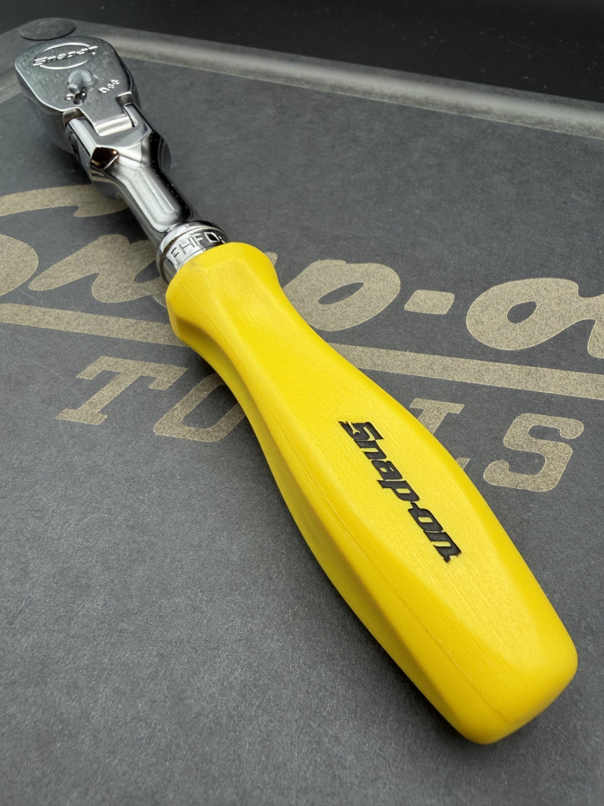 Snap-on FHFD80A 3/8″ Drive Classic Yellow Hard Handle Flex Head Ratchet [Mint]