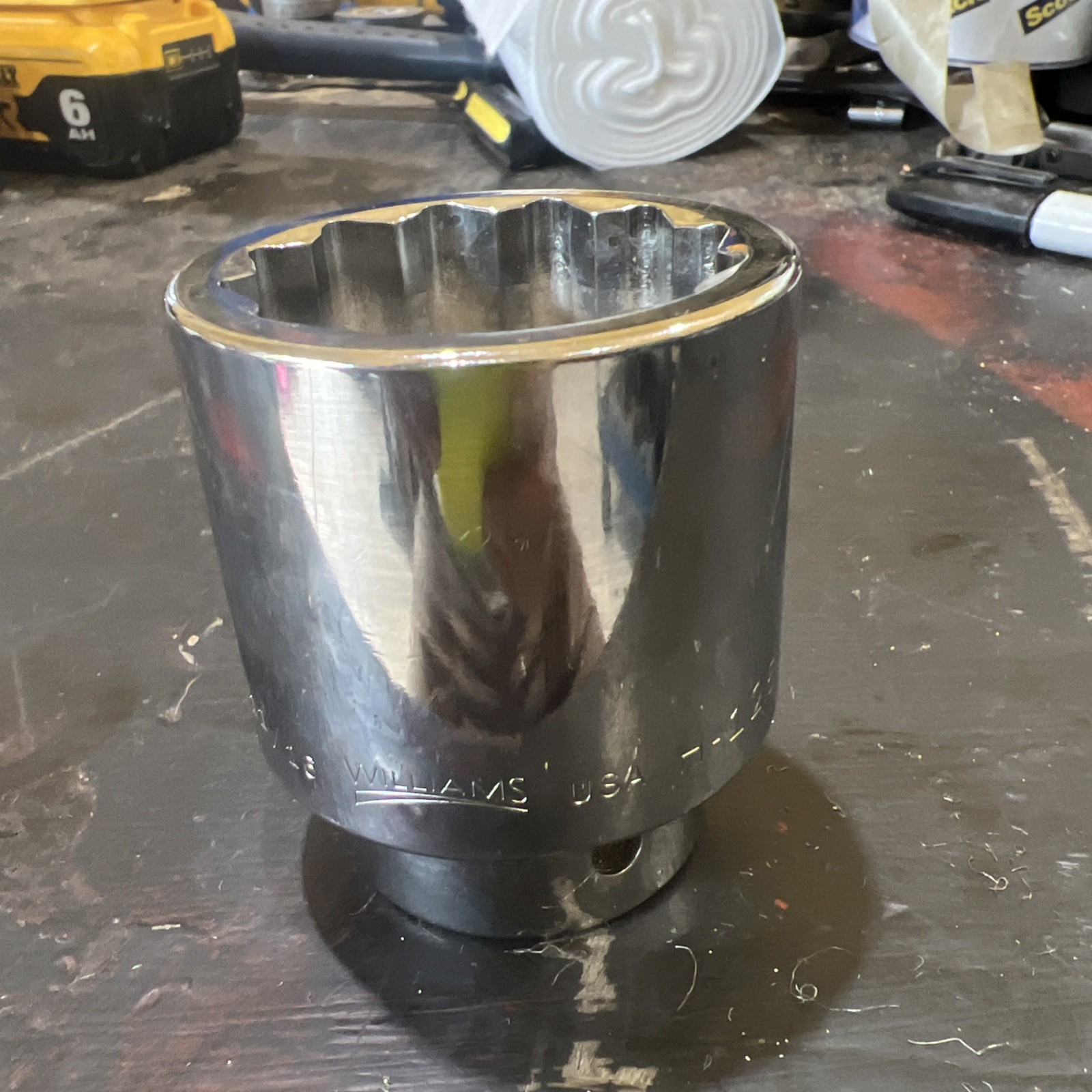 WILLIAMS H-1254 3/4″ DRIVE SOCKET 1-11/16″ 12 POINT SHALLOW SOCKET USA MADE NEW