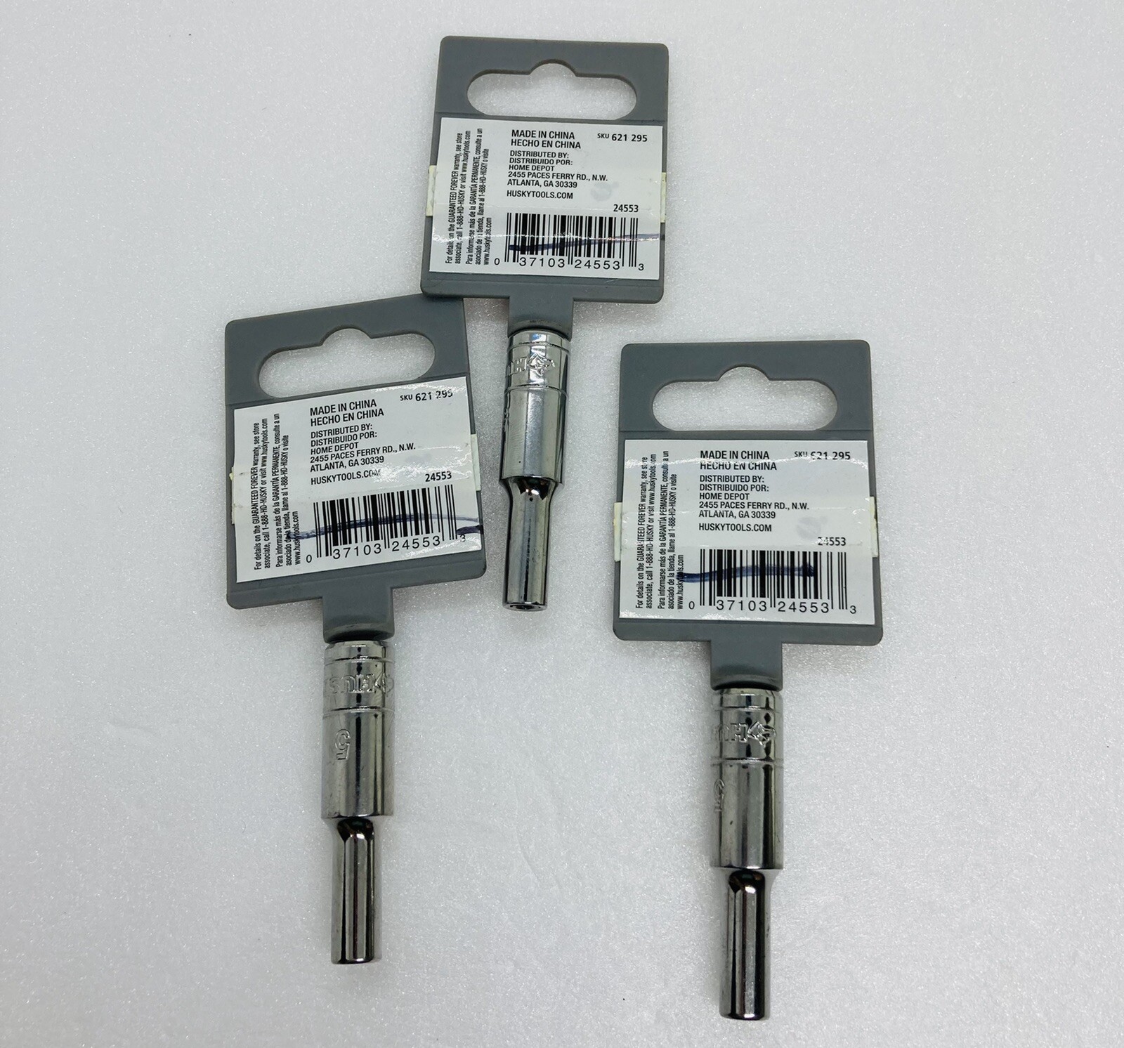 Husky 5mm 6 Point 1/4″ Drive Chrome Deep Socket (Lot Of 3) 621295 T1