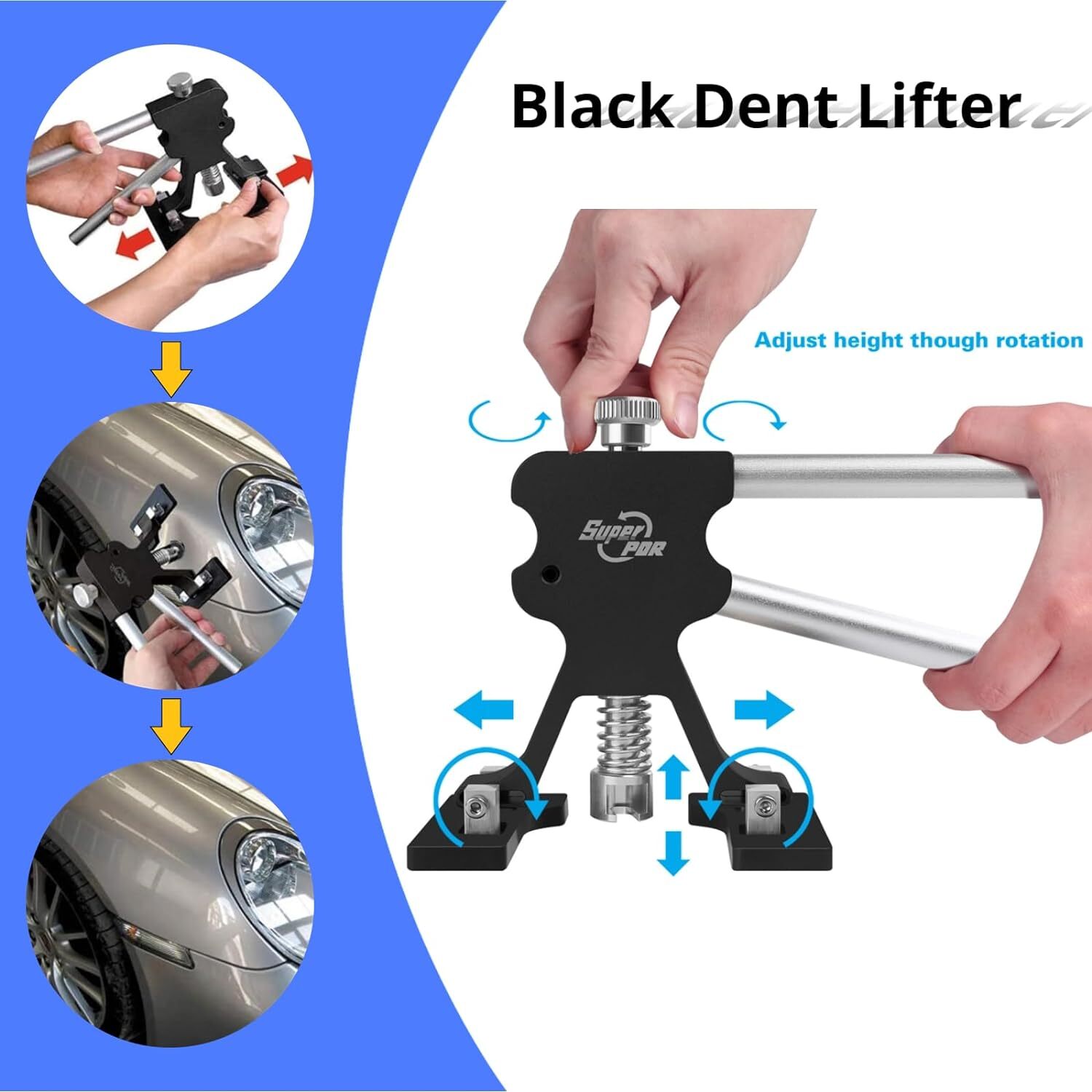 PDR Car Body Dent Puller Bridge Lifter LED Paintless Hail Remover Repair Kit