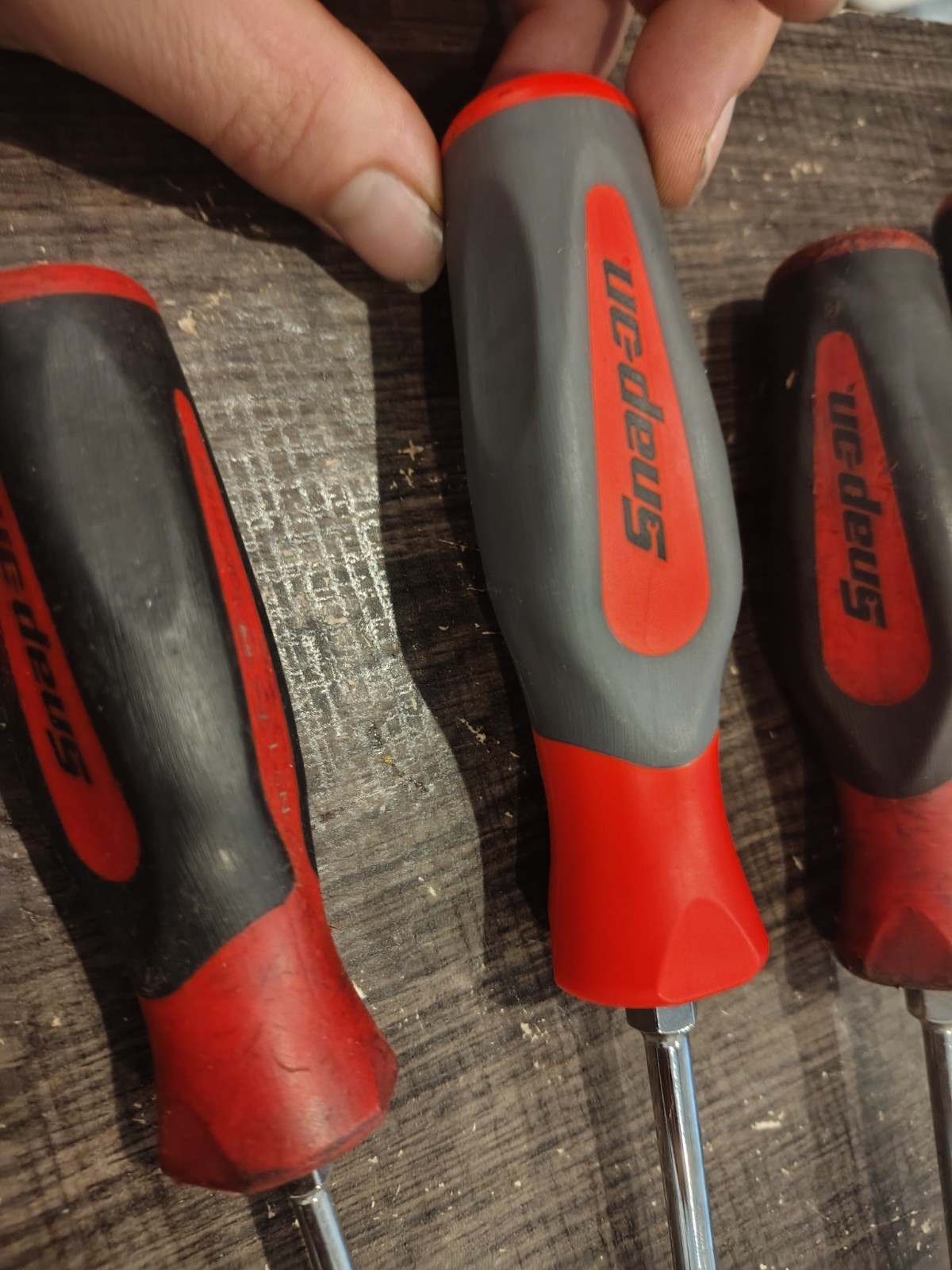 Snap On SGDX80R Red Screwdriver Set 8 Pc Combination Soft Instinct Handle Used
