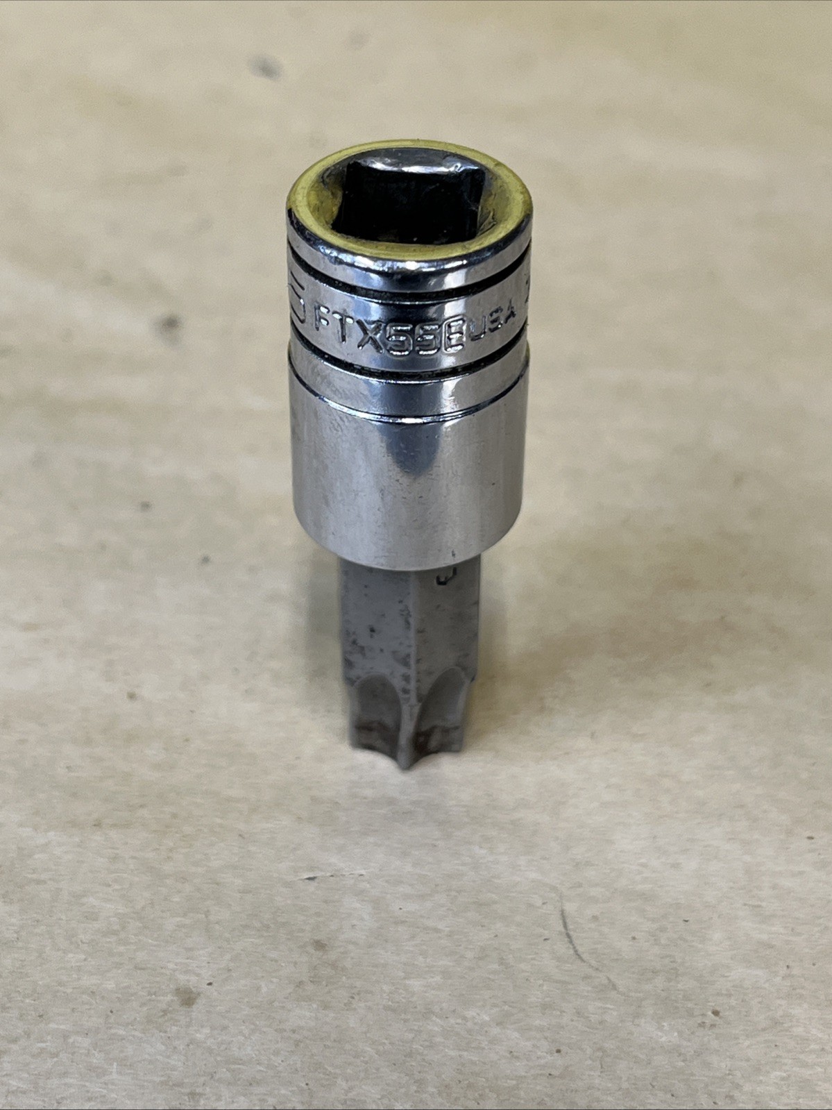 SNAP-ON FTX55E Standard T55 Torx Bit Chrome Socket Driver 3/8”