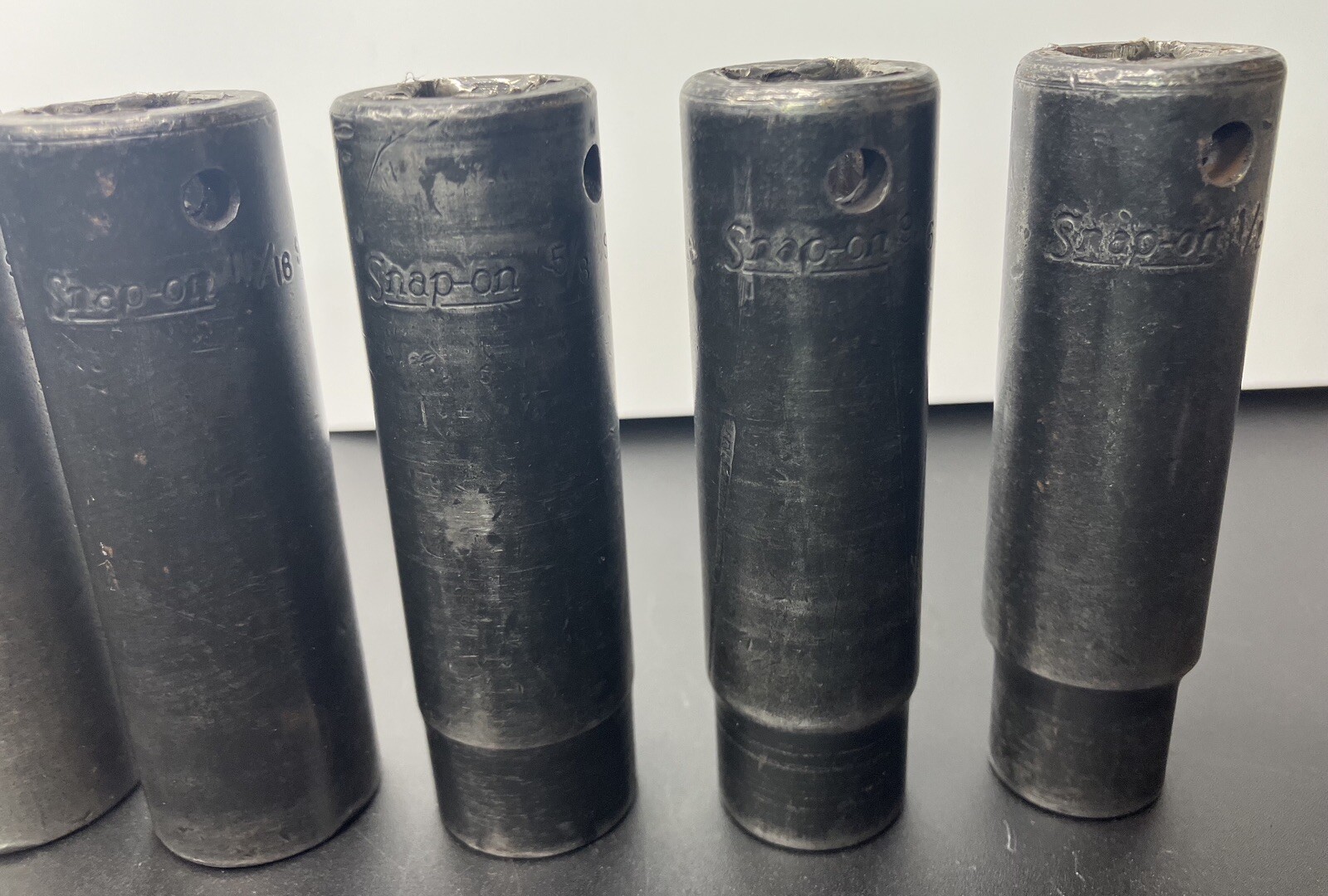 Vintage Snap On SIM 9 Pc Deep Impact Socket Set SAE 1/2” Drive 6Pt 1/2” To 1”