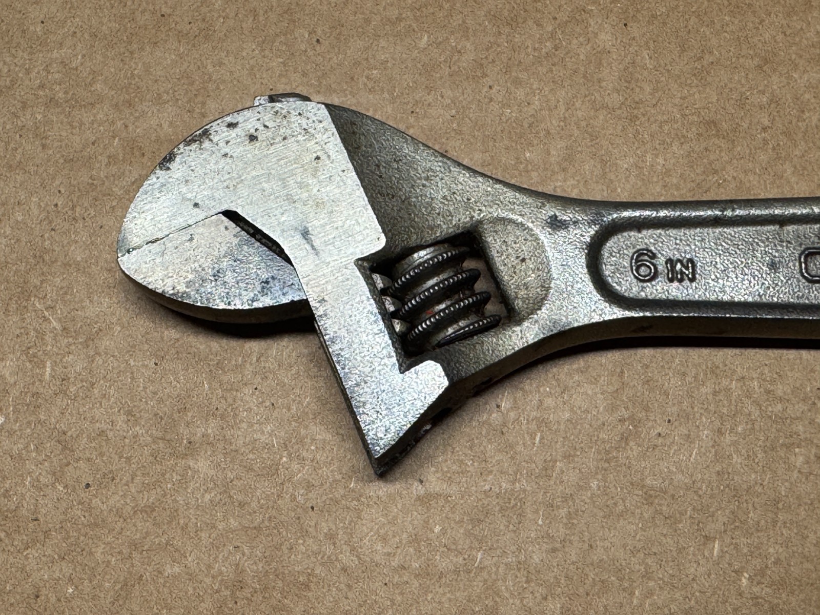 Vintage Craftsman Forged in USA 6 in / 150mm Adjustable Wrench 9-44602 Initials