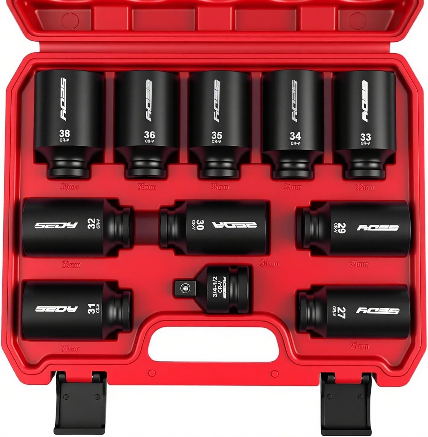 High Torque 1/2 Drive Metric Socket Set with Durable Chrome Molybdenum Steel