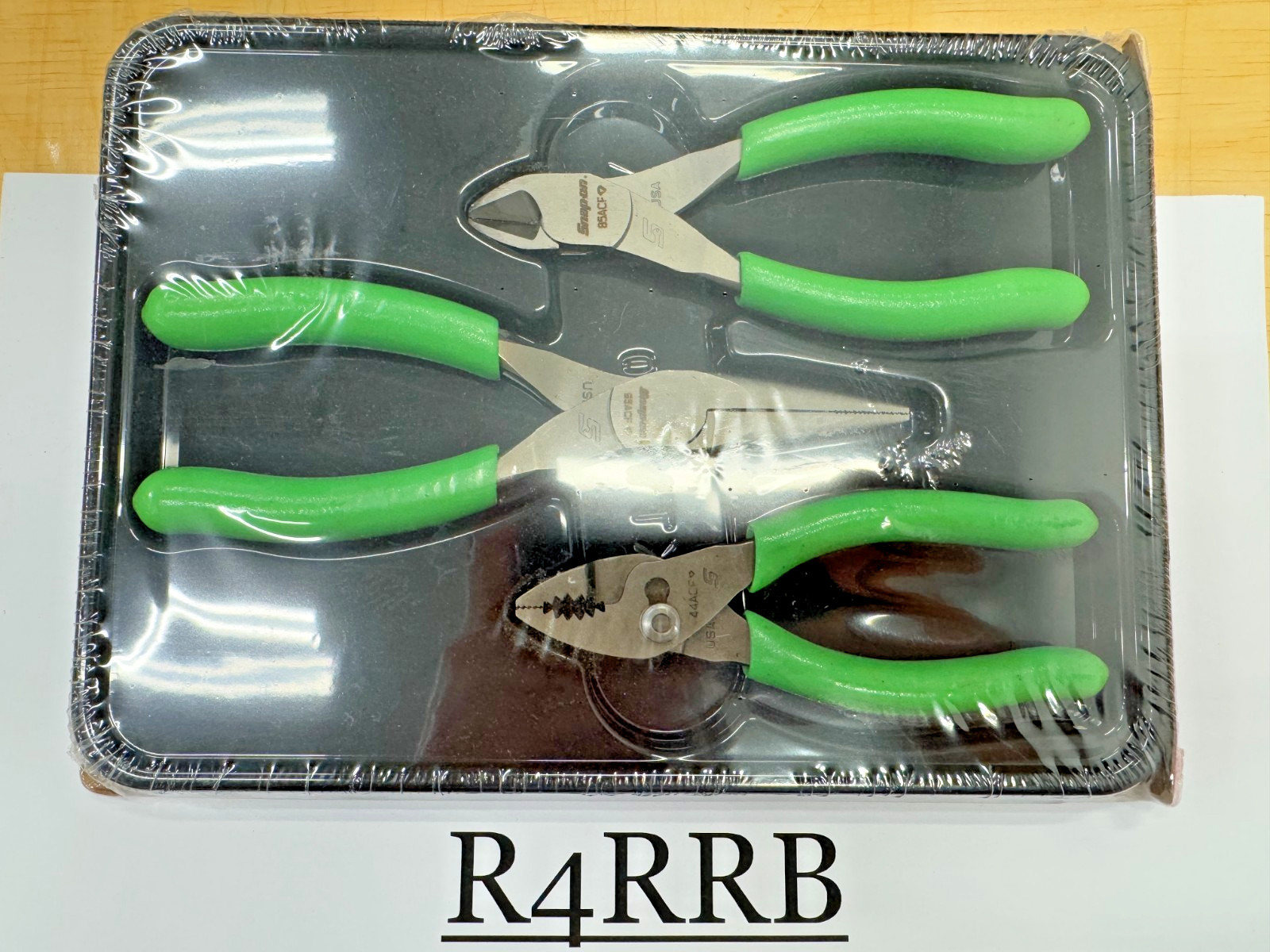 Snap-on Tools USA NEW 3pc SMALL GREEN Soft Grip Mix Combo Plier Set PL305ACFG