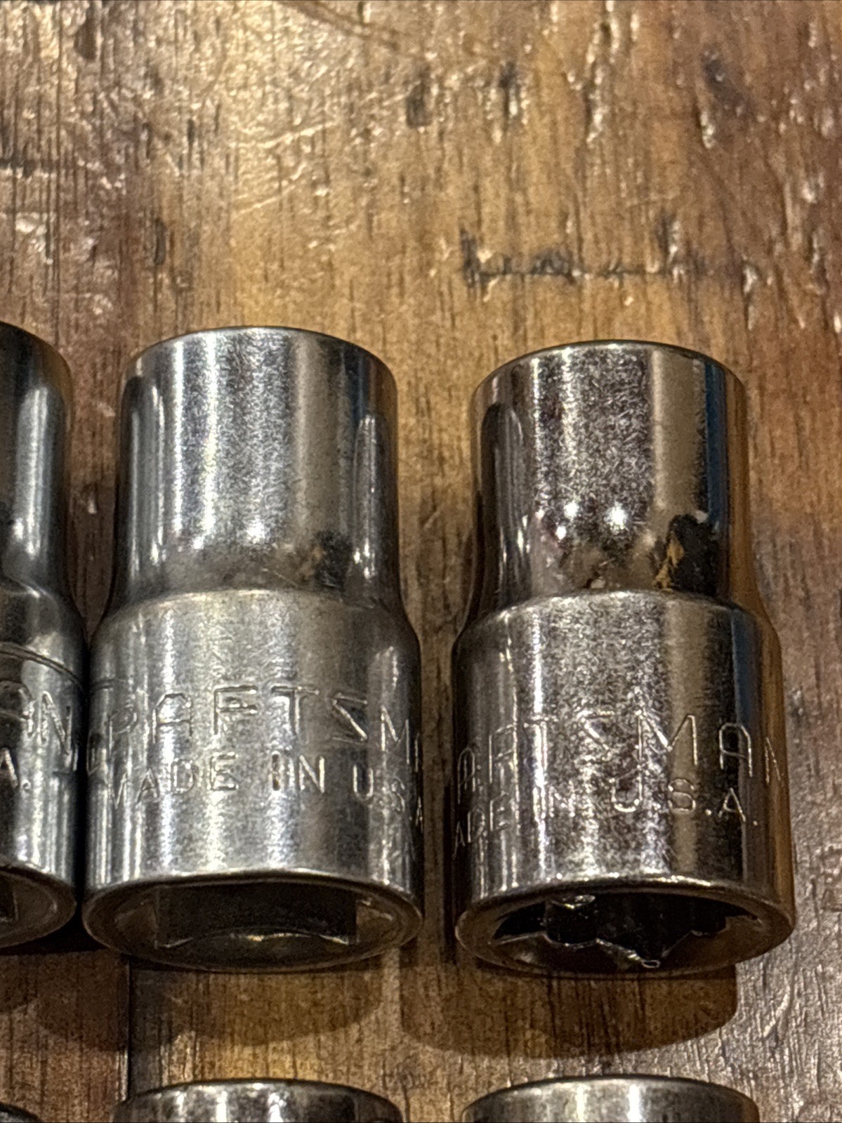 Craftsman 1/2” Shallow Sockets 8 Piece 1/2” Drive 6 Point & 12 Point USA SAE VGC