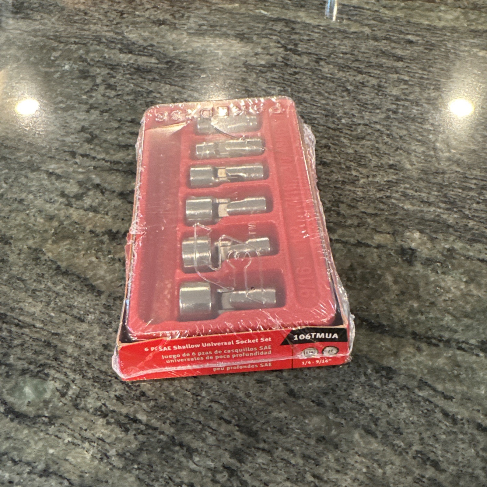 Snap-on 106tmua 5 pc 1/4” drive 12 pt sae shallow Universal socket set sealed