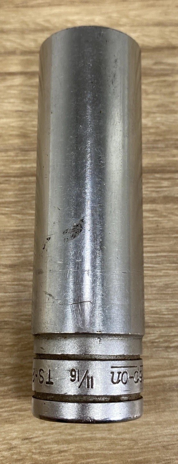 Vintage Snap-On 1/2” Drive 6-Point 11/16” SAE Deep Socket Marked TS-221