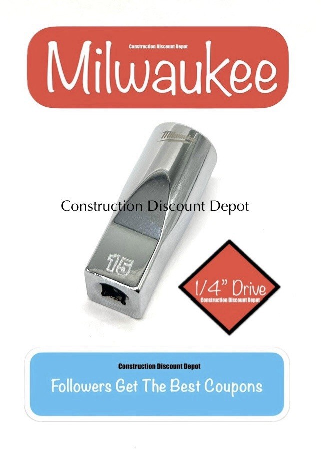 Milwaukee Tool 45-34-9053 1/4″ In. Drive 15mm Metric 6-Point Deep Socket