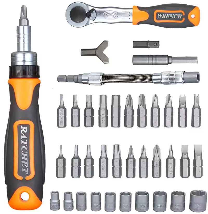 Maintenance Tool 38pcs Ratchet Socket Wrench 1/4″ Screwdriver Set