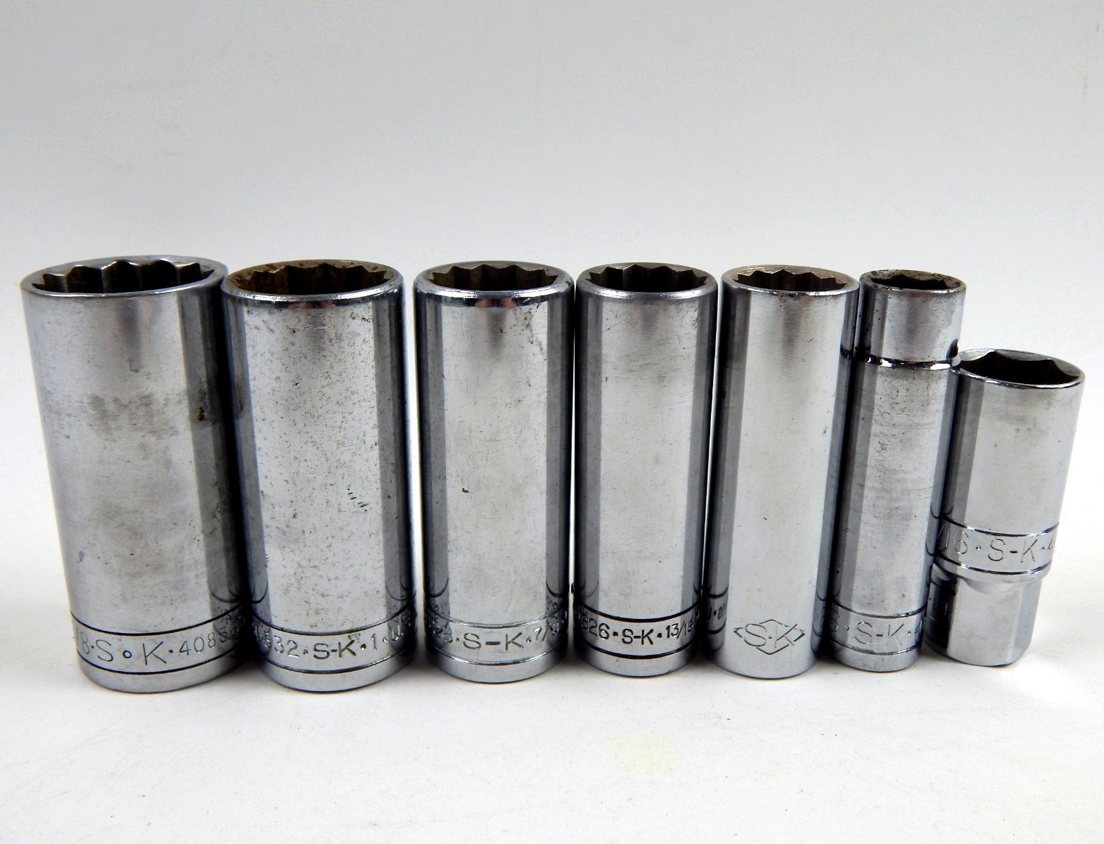 SK Tools 1/2″ Drive Deep Sockets 7 Piece Set 9/16 to 1-1/8″ SAE 41818 to 41836