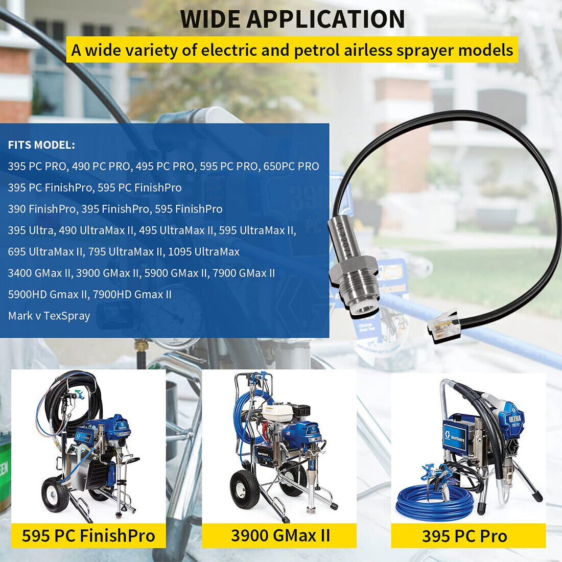 243222 Airless Sprayer Pressure Transducer For Most Graco Airless Paint Sprayers