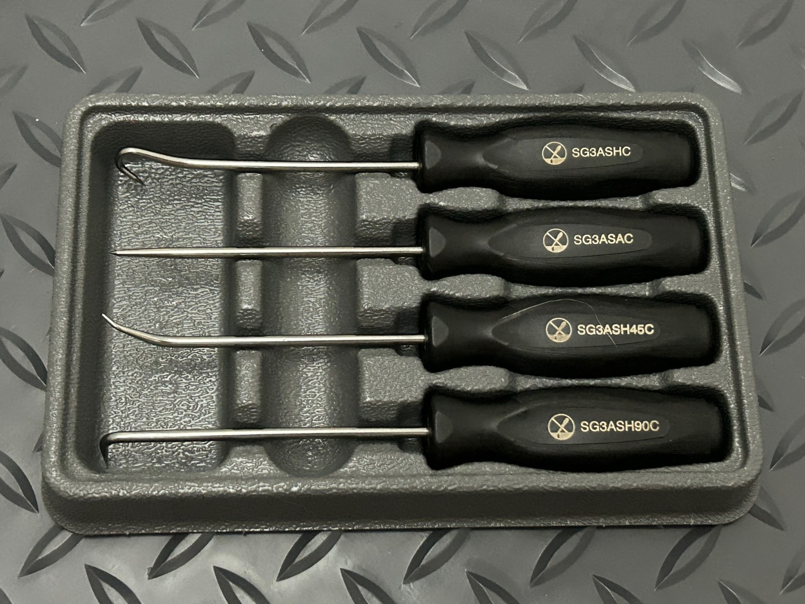 Snap-on Tools USA NEW 4pc BLACK Soft Grip Miniature Pick Set SGASA204CBK