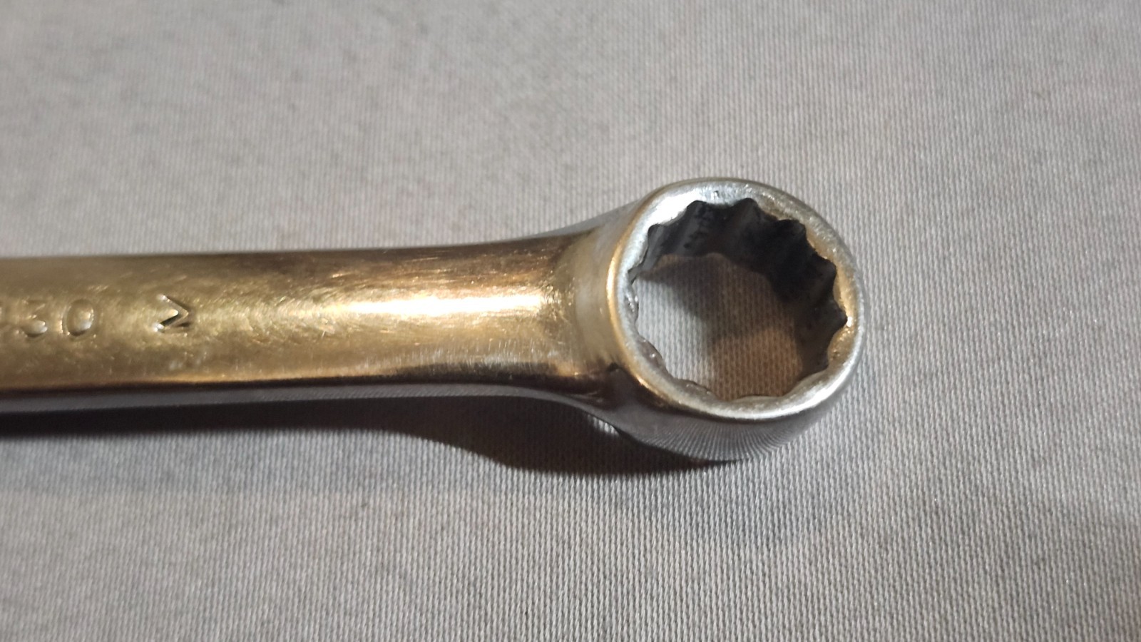 Snap-on OEX120 9/16 x 5/8 Combination Wrench Vintage USA PAT 3273430 Engraved