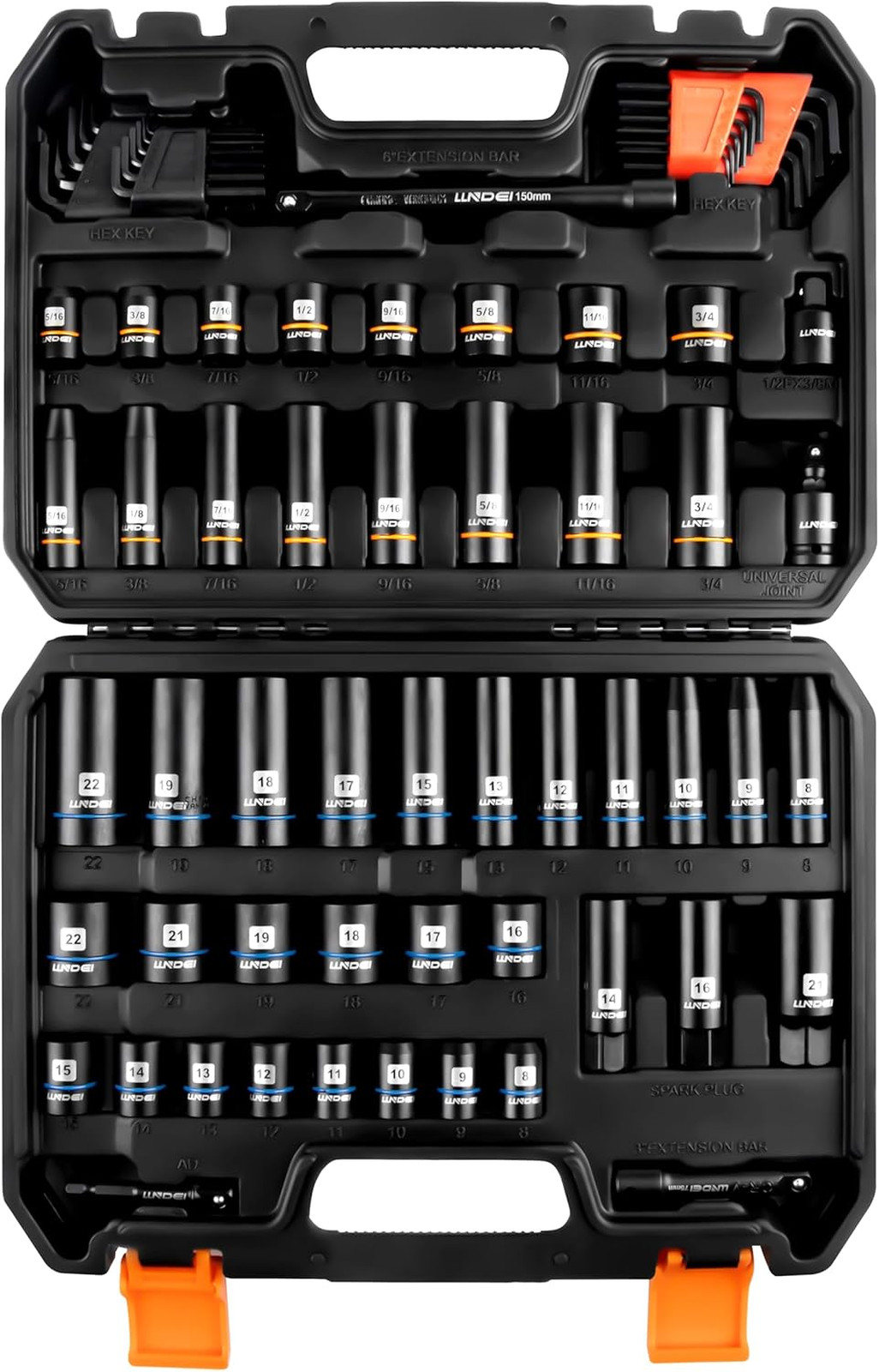 3/8 Inch Drive Socket Set 71 Piece SAE Metric Deep Shallow CR-V Extension