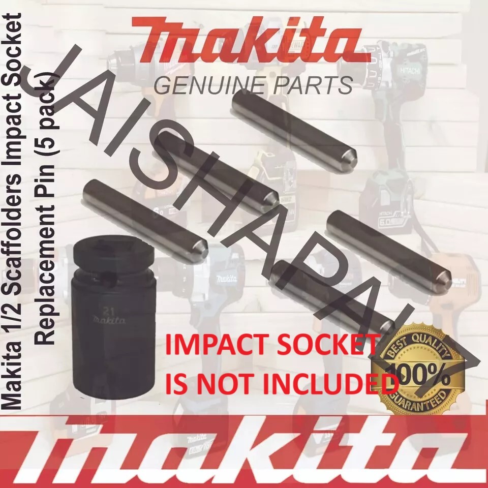 Makita 1/2 Scaffolders Impact Socket Replacement Pins & O-Rings (2 of Each) Tf