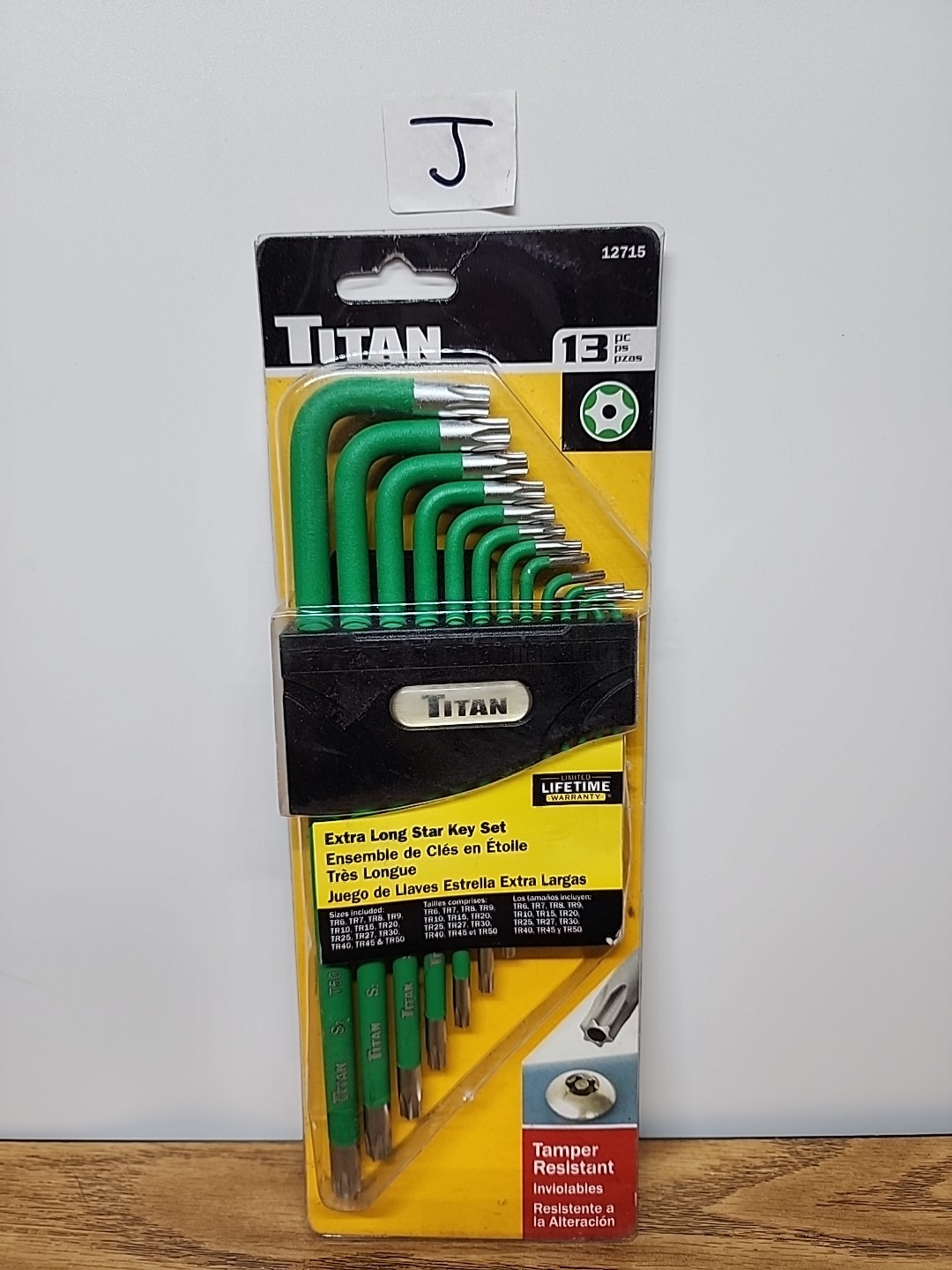 Titan 12715 13-Piece Extra Long Tamper Resistant Star Key Set,Green