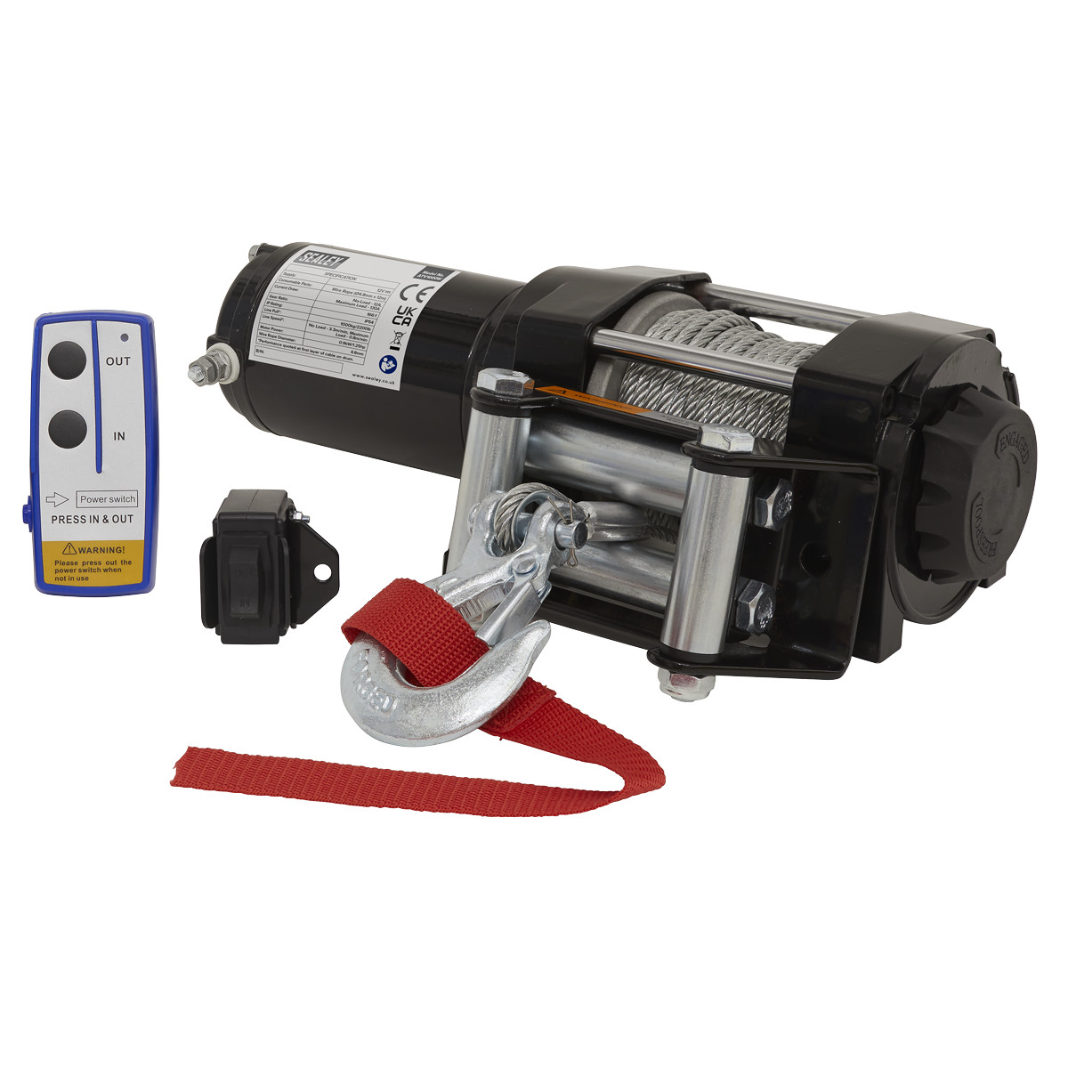 Sealey ATV1000W ATV Winch 1000kg Line Pull 12V