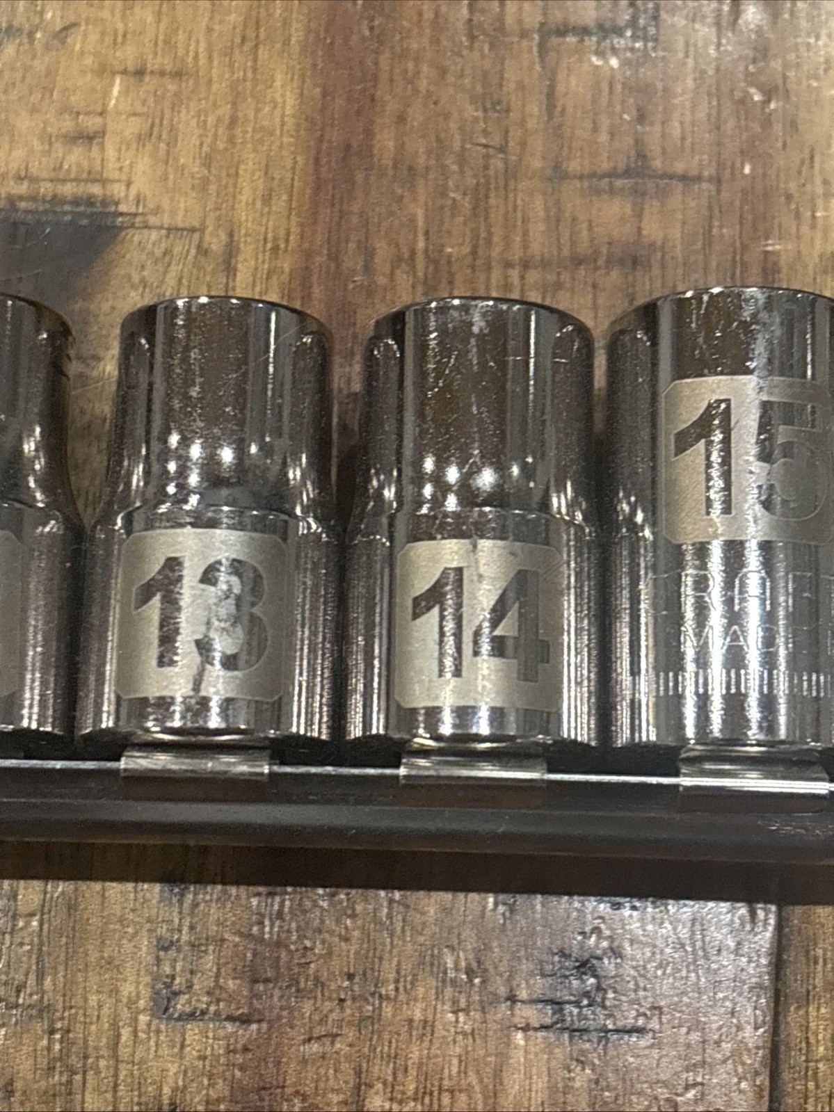 Craftsman 1/2” Drive Laser Shallow Socket Set 9mm – 19mm 6pt 11pc USA NOS METRIC