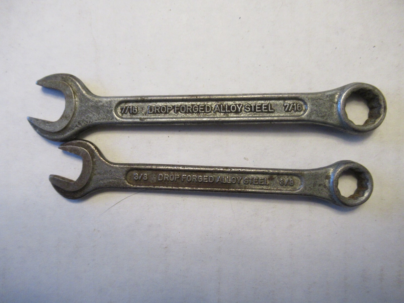Pair of Globemaster Combination Wrenches 7/16 3/8