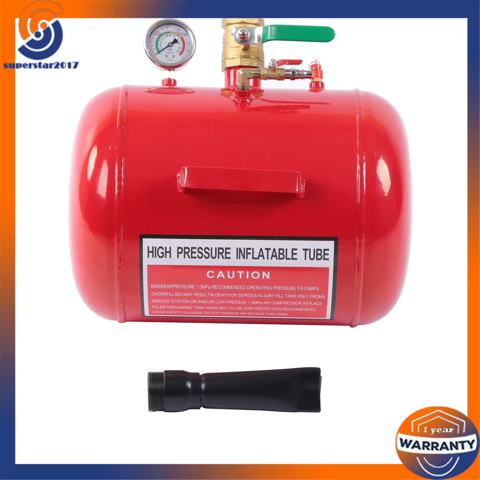 Red 7.5 Gallon Air Tire Bead Seater Blaster Tool Seating Inflator Truck 145PSI