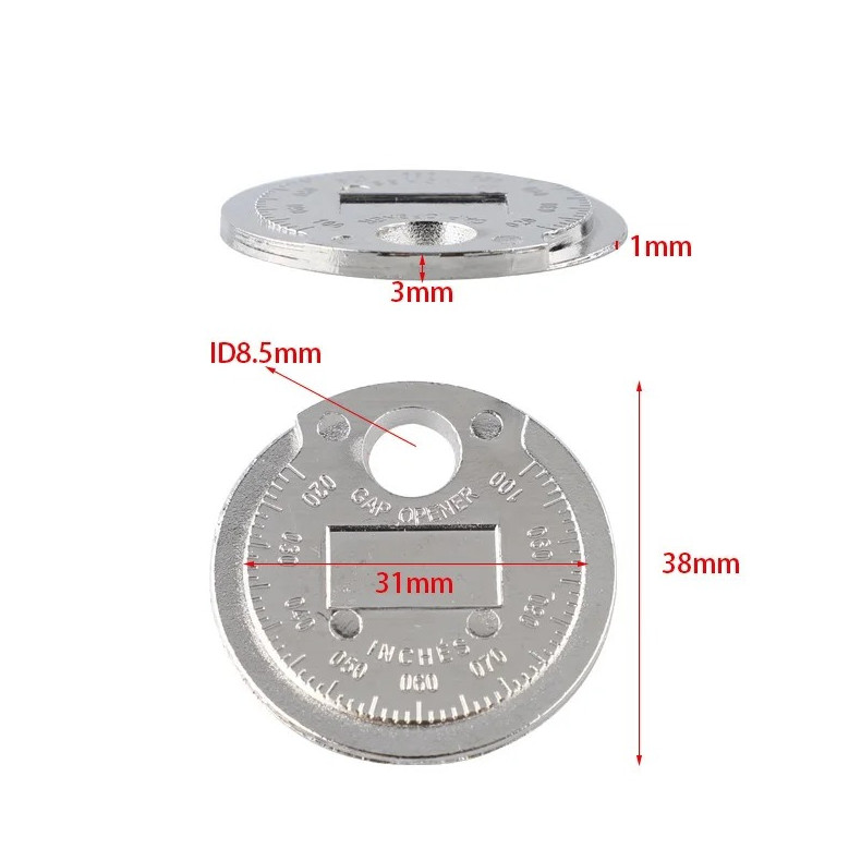 1pc Spark Plug Gap Gauge Coin 0.6–2.4mm Measuring Tool Engine Gapper – NEW