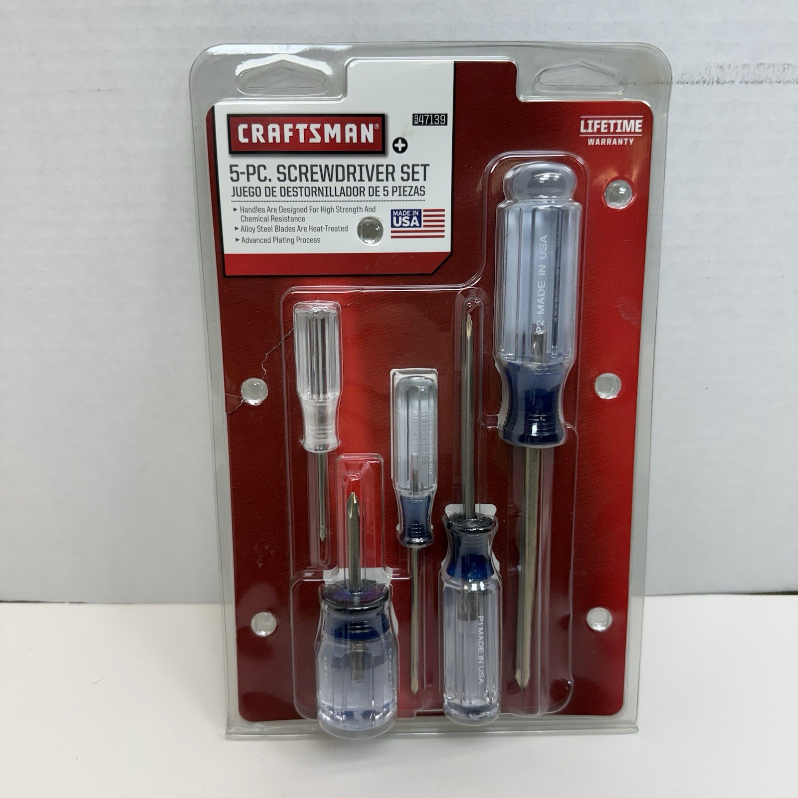 CRAFTSMAN USA Made WF Code 5 Piece Phillips Screwdriver Set 47139