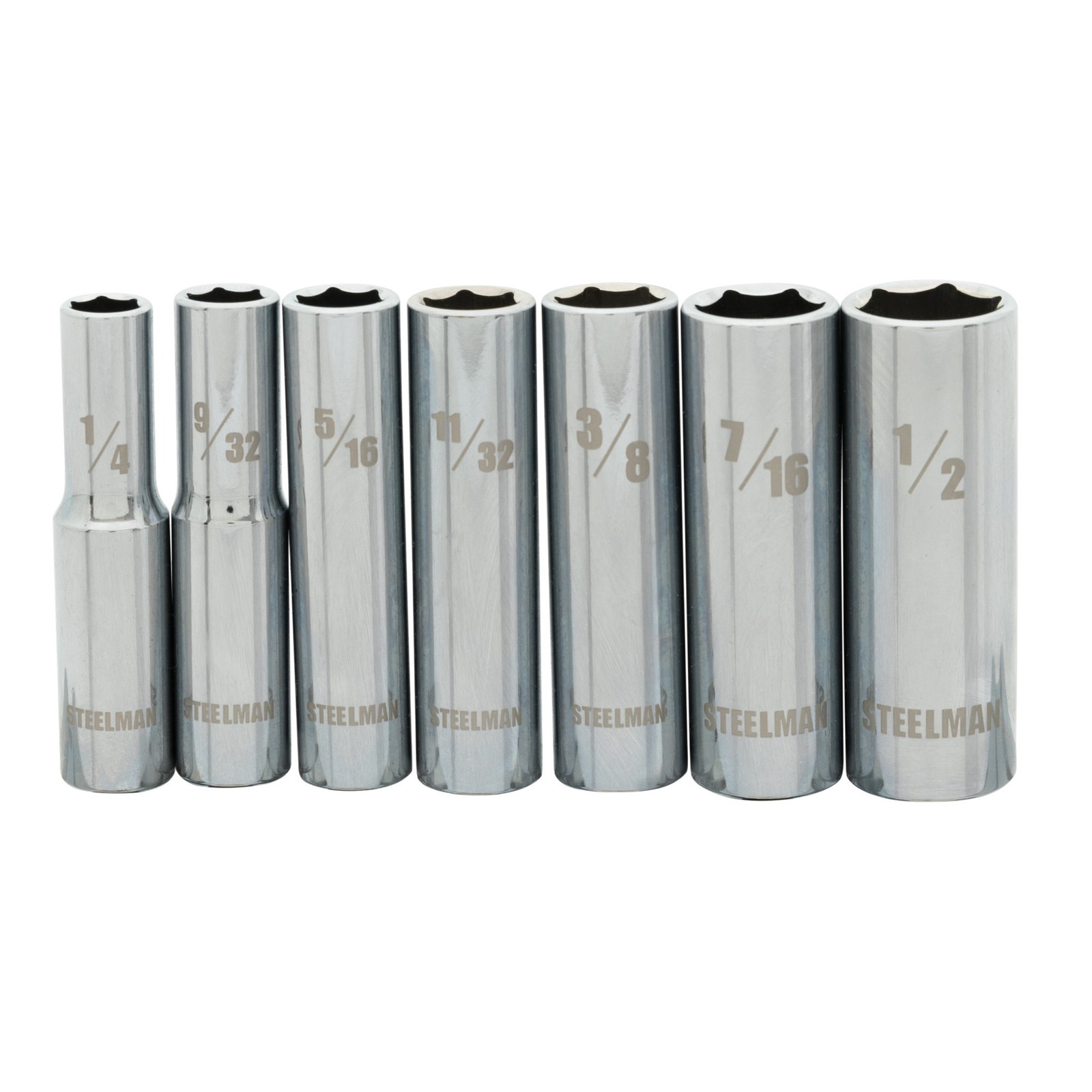 Steelman 7 Piece 1/4 in. Drive Deep Well Socket Set SAE 78520