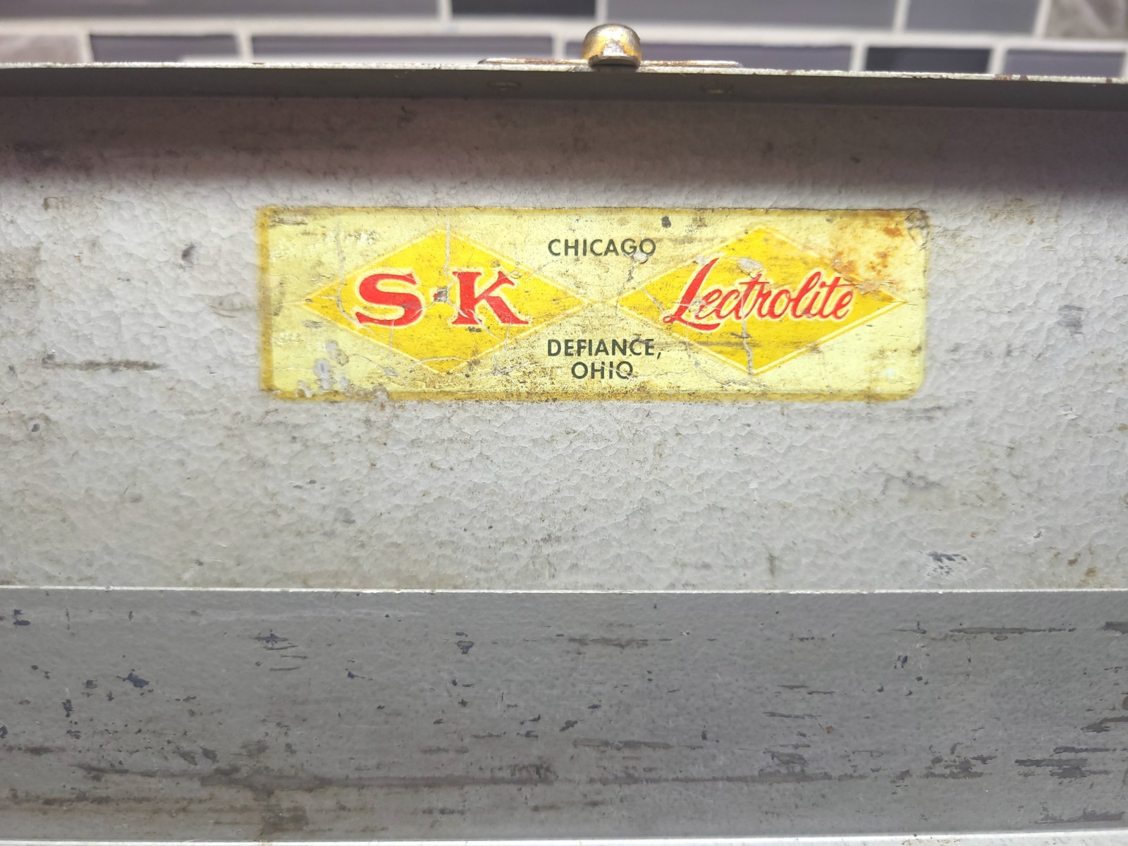 Vintage SK Lectrolite Gray Metal Socket Set Box 17 1/4″ Long Empty Case