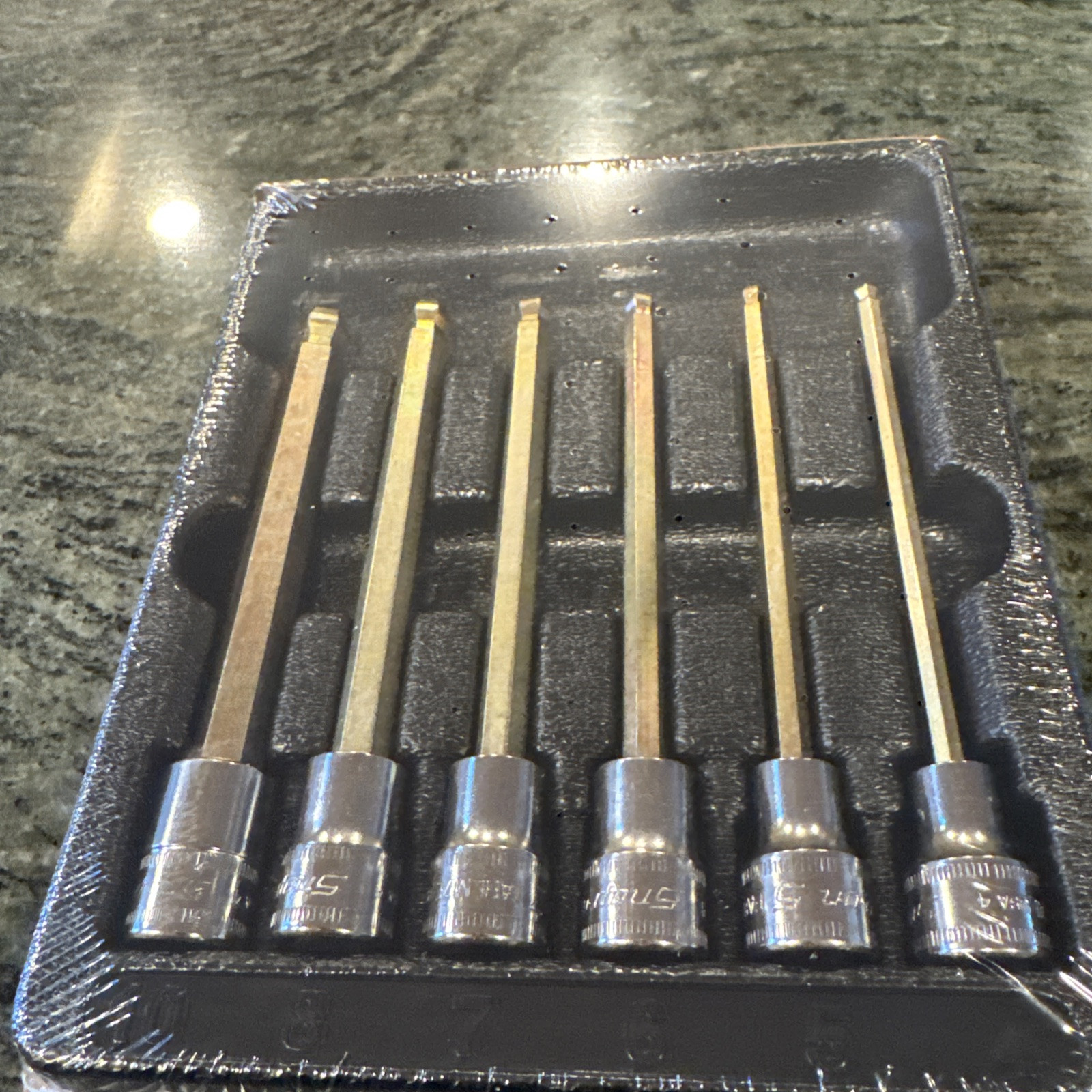 Snap-on 206efablm 6 pc 3/8 drive 4-8,10mm long ball hex driver set sealed