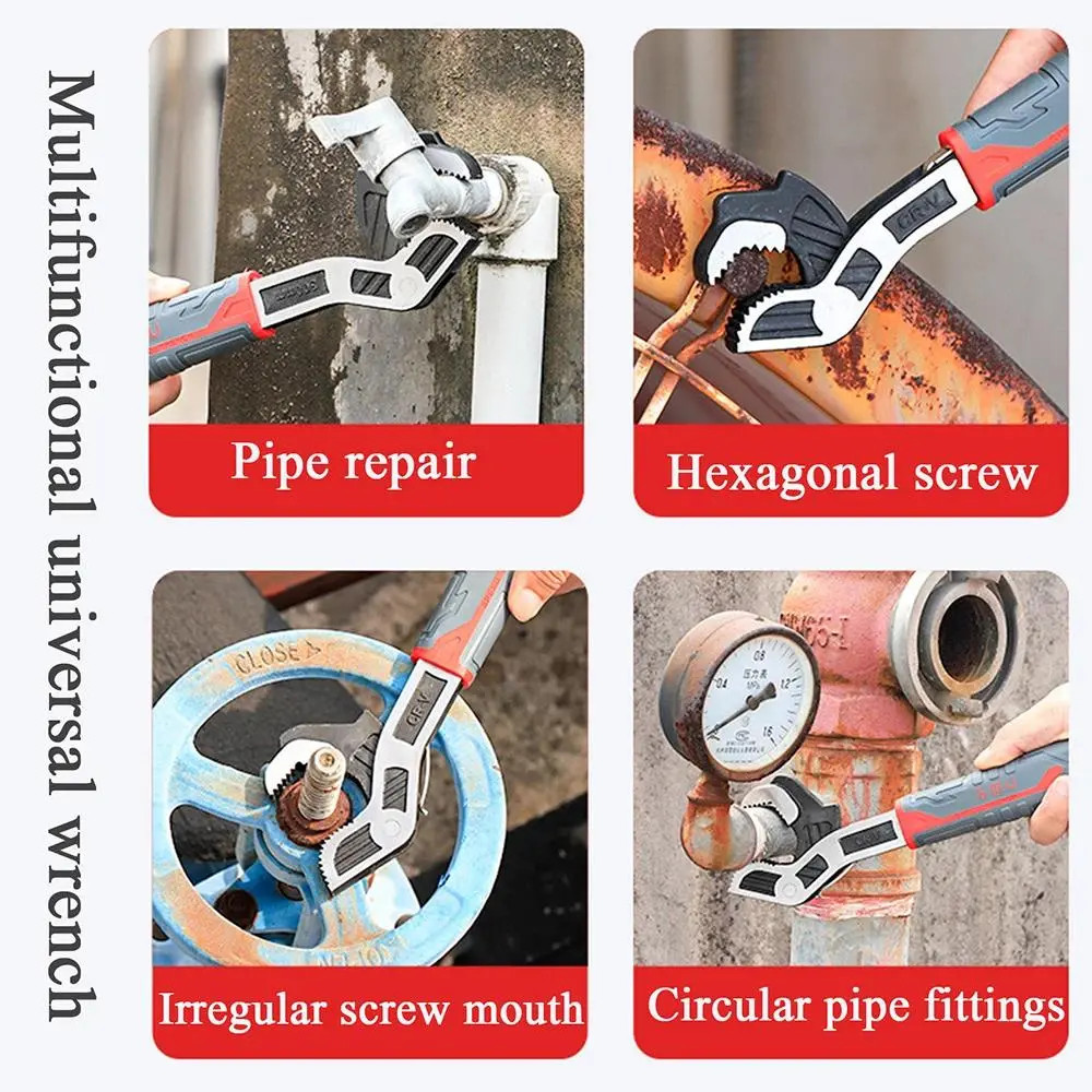 Multifunctional Self Locking Pipe Wrench Universal Car Bike Plumbing Repair Tool