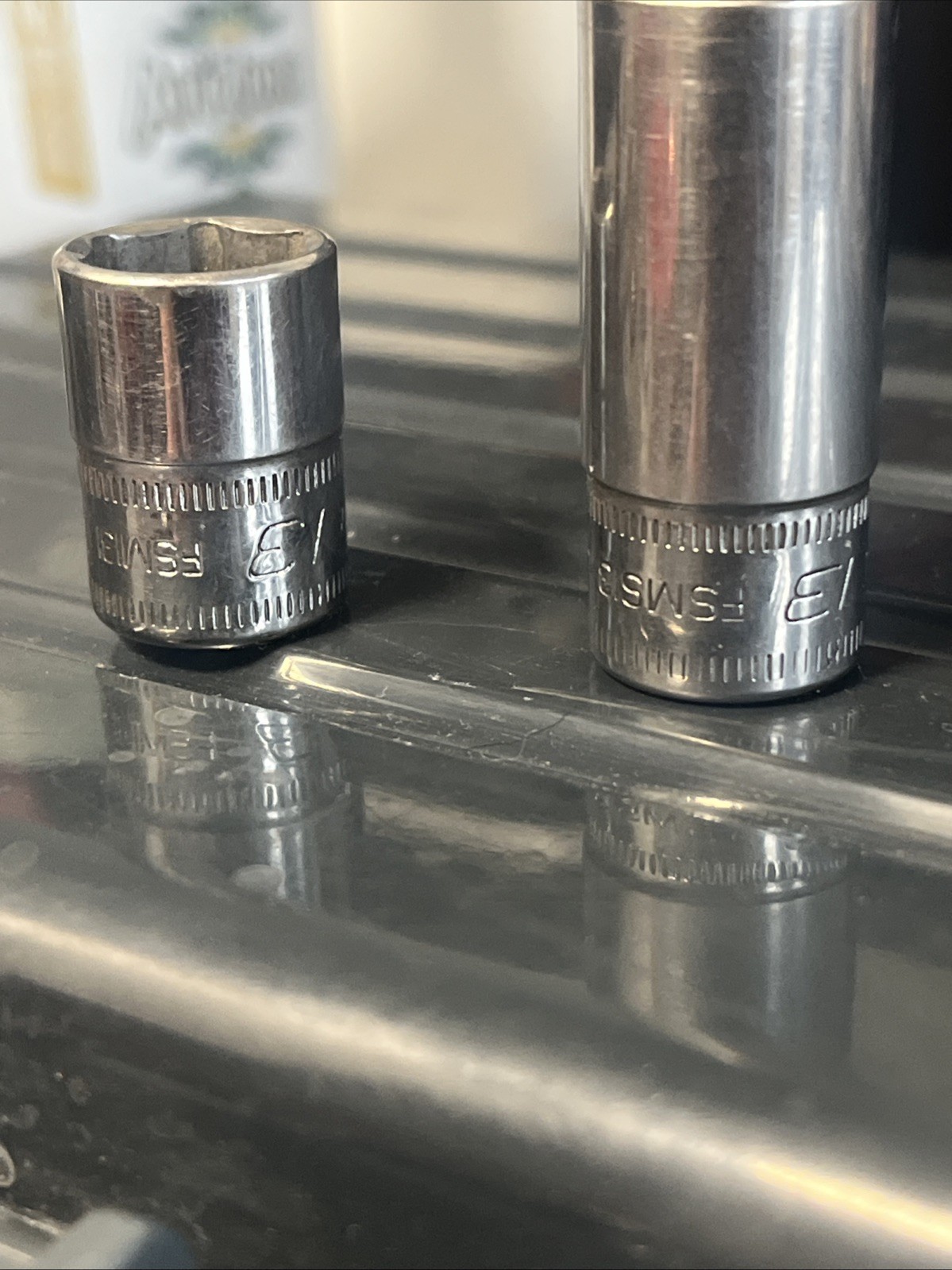 Snap on 13mm shallow and mid chrome socket set (2 pieces)