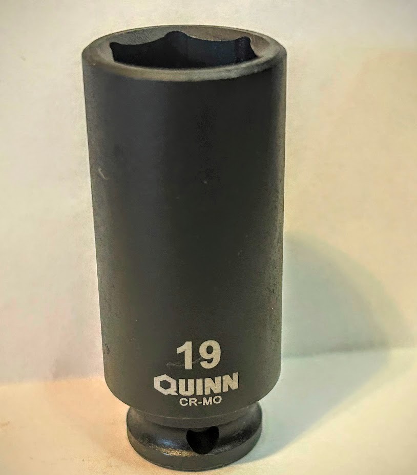 Quinn 19 mm x 3/8″ Dr Standard Deep Impact Socket 6 Point Free USA Shipping