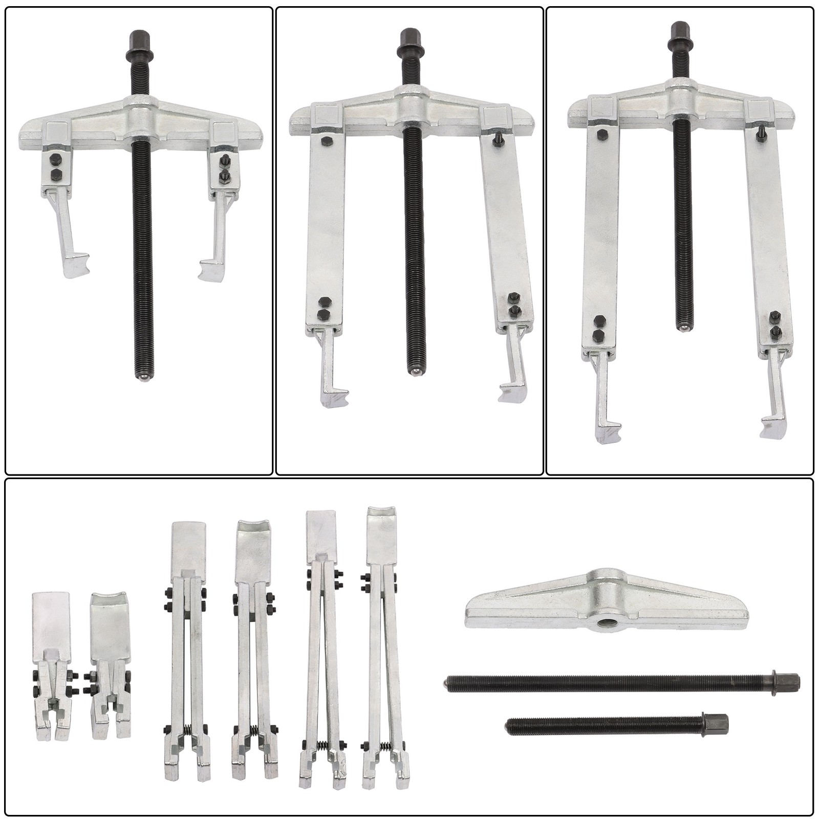 3 in 1 Gear Puller Set Heavy Duty 2 Jaw Bearing Flywheel Puller Kit 9-Piece