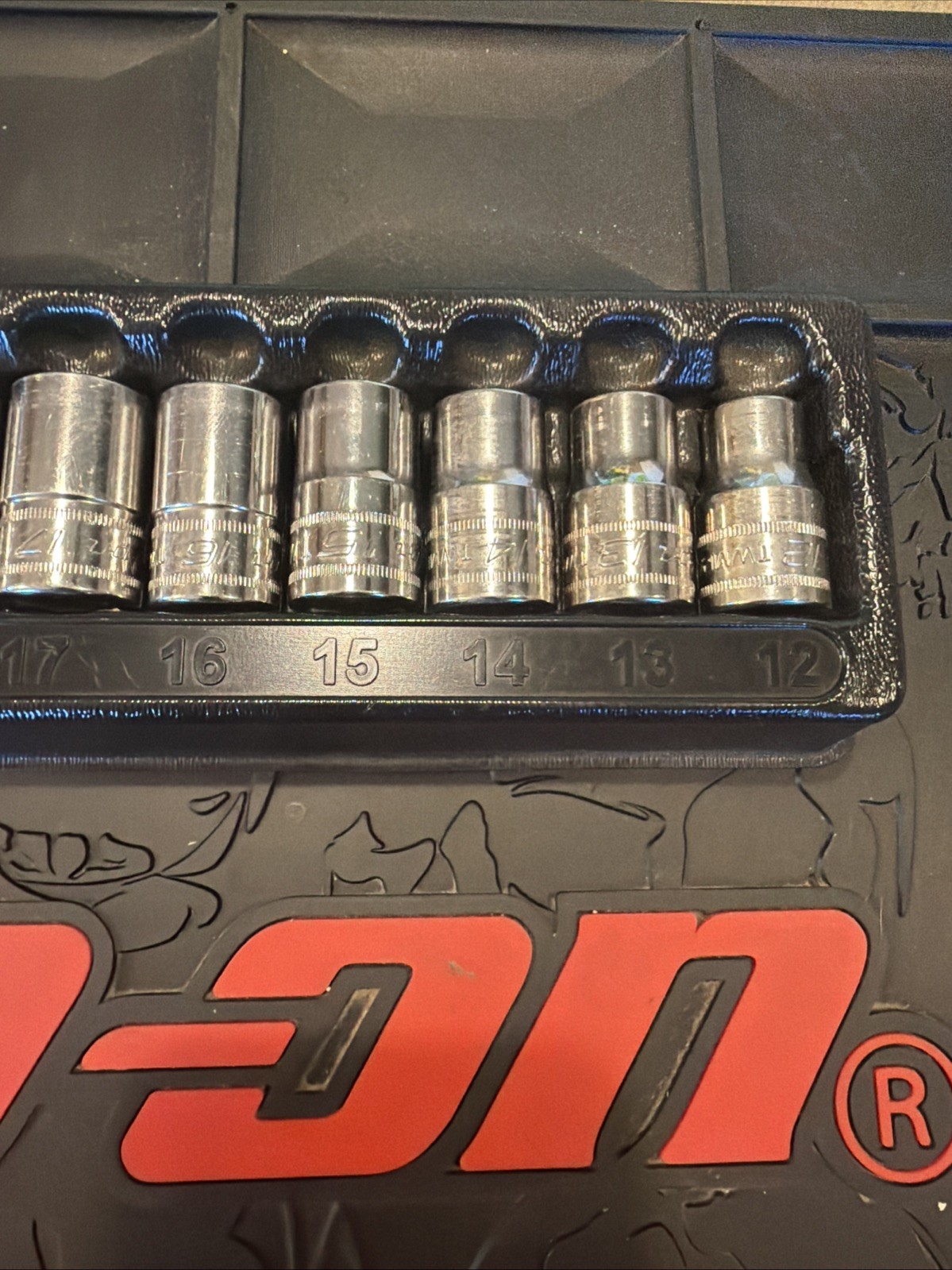 Snap-on 13pc 1/2″ Flank Drive Shallow Metric 6pt 12-24mm Socket Set MM