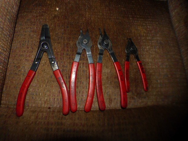Blue-Point Tools USA 4pc Snap Ring Retaining Clip Pliers Set, Red Grip