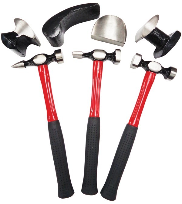 ATD 7pc Heavy Duty Fiberglass Handle Body Hammer and dolly Tool Set #4030