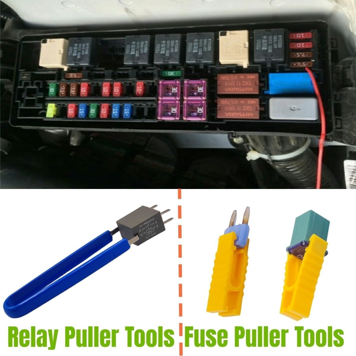 Automotive Fuse Puller Set 6-Pack – Professional Relay Removal Pliers Stainle…