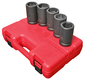 Sunex Tool 5626 5 Pc. 1″ Drive Budd Wheel Socket Set